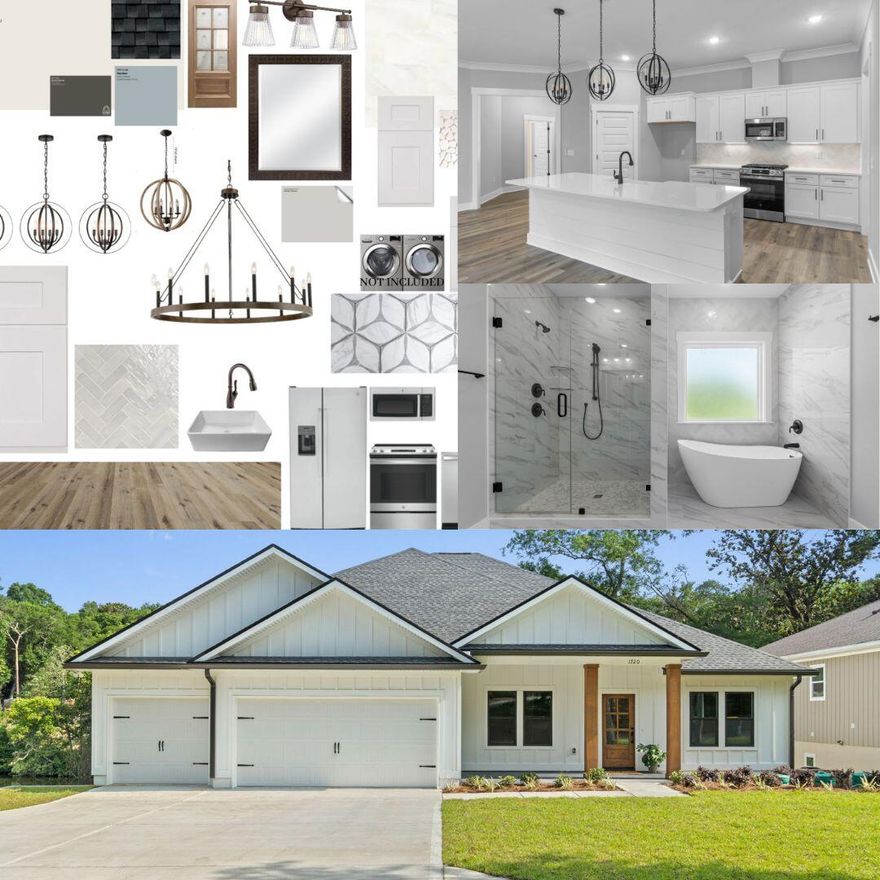 ***BUILDER SUPERBOWL LX INCENTIVE!!!*** Plus an amazing buyer incentives to include $25K any bucks. New, efficient, and under warranty.  Convenient neighborhood boat launch. Beautiful, modern farmhouse design with elegant board an batten siding complimented with Cedar accents. This 5-bedroom, 3-bath home with a 3-car garage is ideal for families and entertainment, featuring upgrades and beautiful touches throughout. The 5th bedroom can be an office, playroom, or guest room. Highlights include *LVP flooring throughout, *Tiled Laundry Room with cabinets, *Gas Package includes connections for tankless water heater, furnace, range, dryer & patio stub, *Bronze Impact Windows, *Stainless Steel appliances to include side by side fridge, *Quartz Countertops, *Custom Build Dropzone in Mudroom*Irrigation system, and a fully landscaped yard. Enjoy the 27ft by 8ft screened-in back patio with French doors.Unbeatable location just 16 miles from Destin, 15 miles from Eglin AFB, and 14 miles from Duke Field, with nearby shopping and dining. Love water sports, use the convenient Edrehi-Swift Bayou Boat Ramp across the street!  Do not miss out on the amazing builder incentives, see photos for details!
