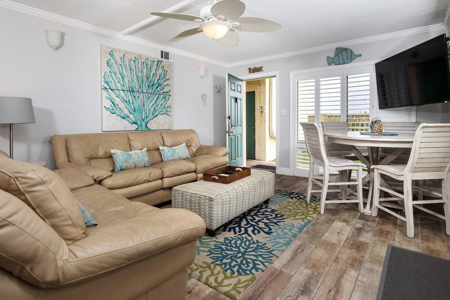 Come join the Island Life! The Okaloosa Island community has so much to offer with restaurants, bike and walking paths, nightlife, entertainment, and new restaurants set to open this summer! This ground floor unit with great Gulf views also opens to the grassy around on the West side of the building to give you even more area to relax and enjoy. Also unique to the unit is built in bunkbeds in one of the bedrooms to allow for extra beds for children or guests. If used as a rental this condo has great return rates with an anticipated 40K in revenue only through October of this year. Call today to make an appointment to see this great Condo on Okaloosa Island!