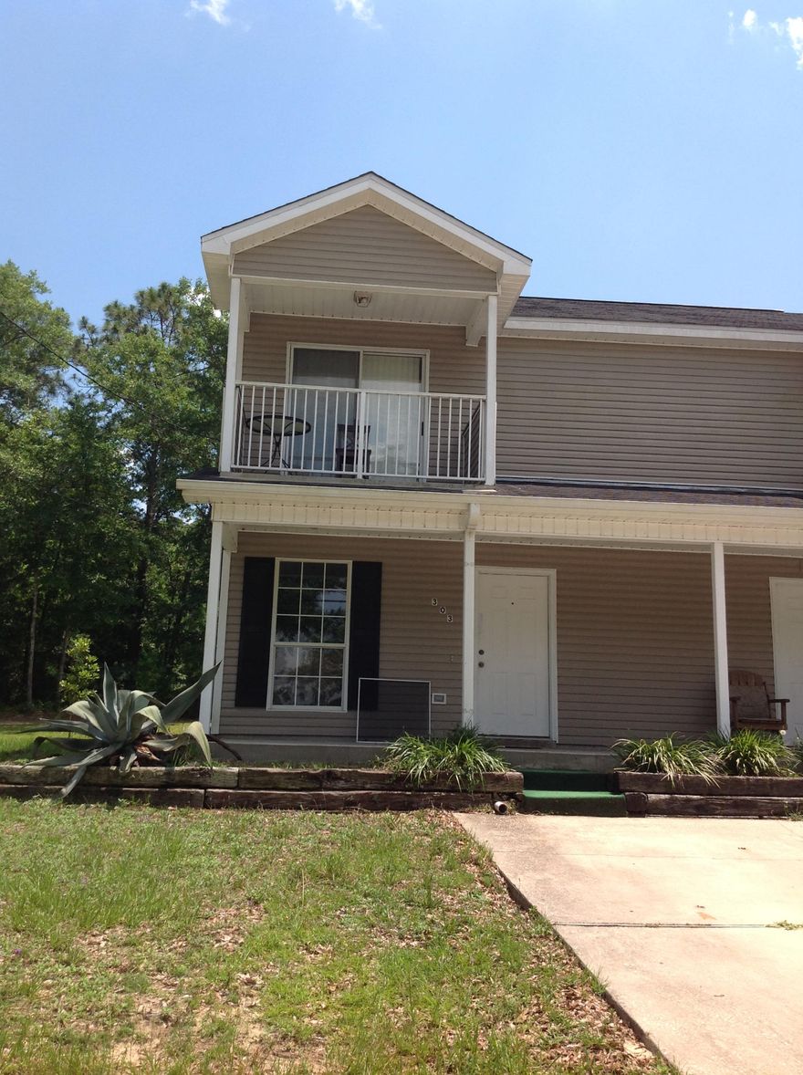 You will adore this 2BR/1.5BA Crestview townhome available November for 12 month lease. Located across the street from a lake, this home offers access to a variety of outdoor activities, fishing included. There is a porch on the first floor of this two-story town home rental and a balcony on the second. The balcony overlooks the lake. Downstairs consists of a fully equipped kitchen that offers a charming breakfast bar, a separate dining area and living room. The two bedrooms are located upstairs both outfitted with large walk-in closets. We are sorry, this home is not pet-friendly.