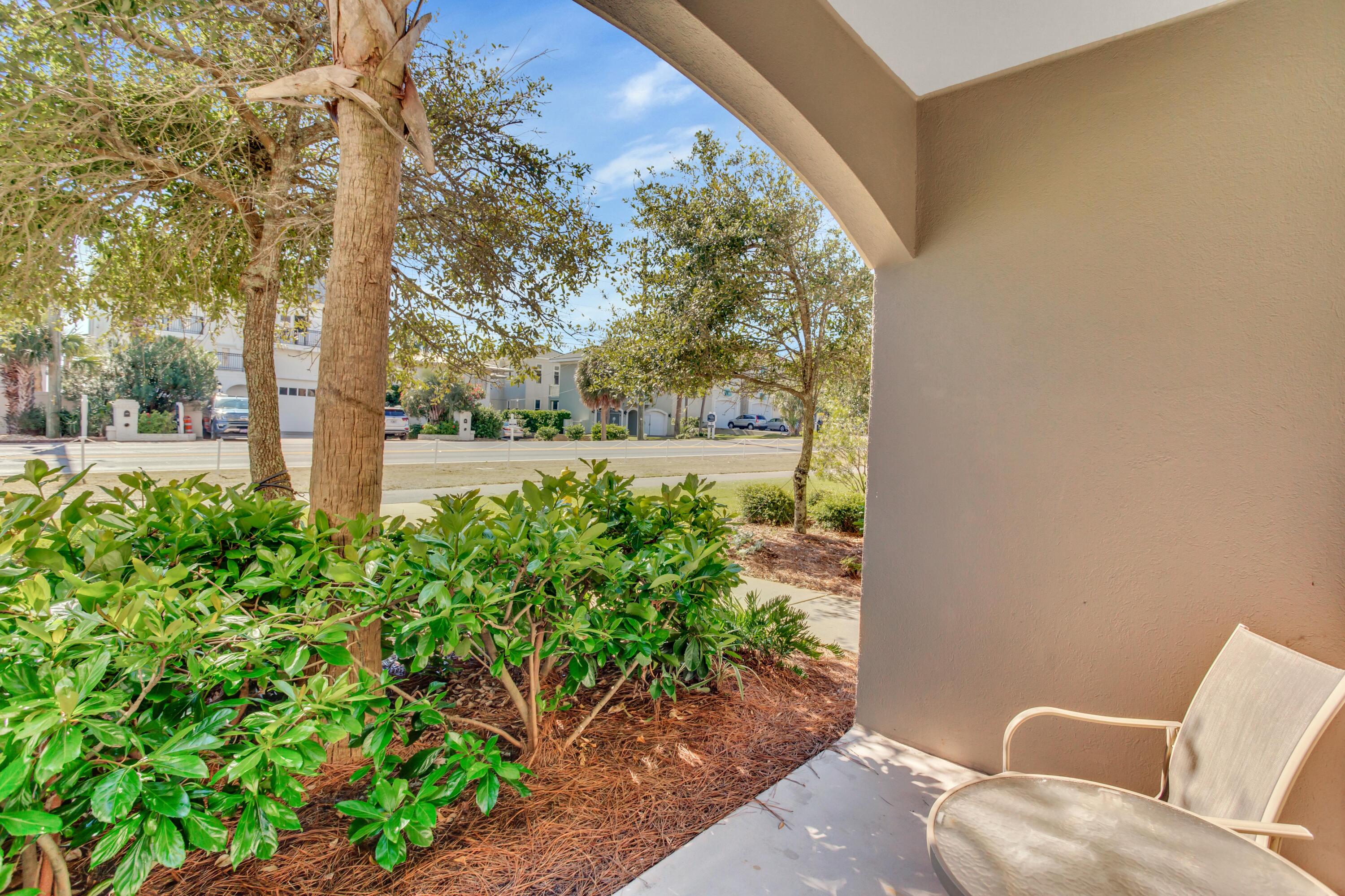 Under Contract with a 72 hour kick out clause. Alerio is conveniently located across the street from the beach with two beach access points and an assigned parking spot right by the unit. Hop in your golf cart for a short ride to shopping, dining and entertainment along Scenic 98. This 1st-floor, 3-bedroom condo offers wood floors throughout and tile in the bathrooms, 10 foot ceilings, crown molding in the living area, granite countertops in kitchen & baths, stainless steel appliances, washer & dryer; and completely furnished with high end furnishings. Alerio is fenced and gated, with a heated pool, hot tub, splash pad for kids and outdoor grilling area. Don't miss this unique opportunity to own a beautiful condo that is just steps to the beach.