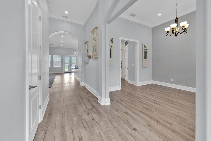 Beautiful 2018 home on 2.7 acres in highly sought after area.  This 5 bedroom 5.5 bath home is the perfect home for a family looking to spread out and enjoy their privacy. Property also comes with a 1200 sqft building heated and cooled and completely insulated with foam to make into an in-laws quarter, or the perfect station to work on any type of toys. All bedrooms come with their own decked out full bathrooms with tile and granite throughout.  This amount of land with the perfect home doesn't come around to often.