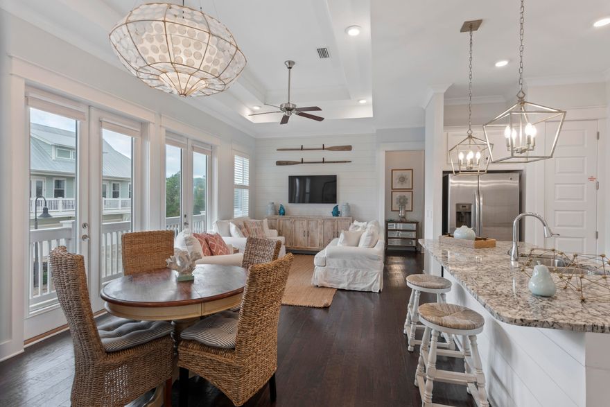 ''Gone Coastal'' is beautifully appointed two bedroom, two and one half bath town home in sought after Prominence on 30A.A proven four year track record of rental income and rated at 9.8 as a 'Super Host' on VRBO creates a savvy investment. Updates include: New HVAC with air purification system, new washer and dryer, and new dishwasher. Offered fully furnished; ideal for those looking for a relaxing, fun-filled vacation home! The first level consists of a garage and foyer where steps lead to the second floor where you'll enjoy a fully equipped kitchen with stainless appliances and beautiful counter tops and living and dining area.Step onto a large balcony and take in the afternoon  breezes and sunsets. Both bedrooms are ensuite with private bathrooms, one leading to the balcony. There is a laundry room close by completing the second level.

When the sun comes up you are steps to the cool water of the community pool, or make your way to the beaches nearby for a day of tanning with a book in hand.

There is a convenient tram to the beaches or use  the beach cruiser bikes. Load your gear behind one of the bikes in the easy tow cart. "Gone Coastal" has beach chairs, umbrellas, and beach toys available. Also feel free to have one of the beach rental companies set up your spot on the sand.

Prominence is located on the North side of 30A between Alys Beach and Seagrove; enjoy access to the two community resort style pools  and a private shuttle service to the Santa Clara Beach access in Seagrove. There is an ease and convenience of walking over to ''The Big Chill'', the community's town center which includes restaurants, shops, an amphitheater with a covered event pavilion, a cinema screen for movies, as well as a stage for concerts and events.

