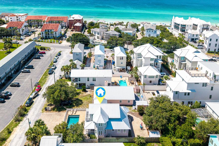 Under $1.6m with 4 bedrooms, pool and short walk to the beach! Deeded beach access of large area! $139k in rental projections.Nestled just three homes away from the scenic 30A in Seagrove Beach. Situated a mere 1/10th of a mile from the pristine white sands, this four-bedroom, three-and-a-half-bathroom home is a the ideal vacation beach home. Offered fully furnished, it's primed and ready for new owners to enjoy or use as a turn-key investment.Lovingly maintained over the past 13 years, the home boasts numerous upgrades, including a new metal roof, newly installed split unit in the upstairs area, updated bathrooms upstairs, and water heater. Also new hurricane rated windows, doors, and new cement hardie bard siding in 2020. Located just two homes north of 30A, you're mere steps from the neighborhood's exclusive beach access at the end of Pelayono more searching for beach parking.  The first floor features a primary bedroom with a full bathroom, along with a spacious, open living area. The modern kitchen is adorned with granite countertops and a tiled backsplash, accompanied by a secondary living space that's perfect for entertaining larger groups. Additionally, a half bath and laundry room open to a generous backyard, complete with a storage shed for bikes and grilling equipment.

Upstairs, you'll discover three more bedrooms and two fully updated bathrooms, comfortably accommodating up to 11 guests. The expansive pool deck at the front is an ideal spot to cool off after a day at the beach, while the covered porch offers a shaded retreat to unwind on the swing. With four parking spaces, there's plenty of room for guests.
Located in the sought-after community of Gulf Shore Manor, residents enjoy deeded beach access stretching from Pelayo to Dothan (encompassing 1,200 linear feet of beach). The home is also conveniently close to Santa Clara beach access, featuring a ramp, restrooms, and ample parking.