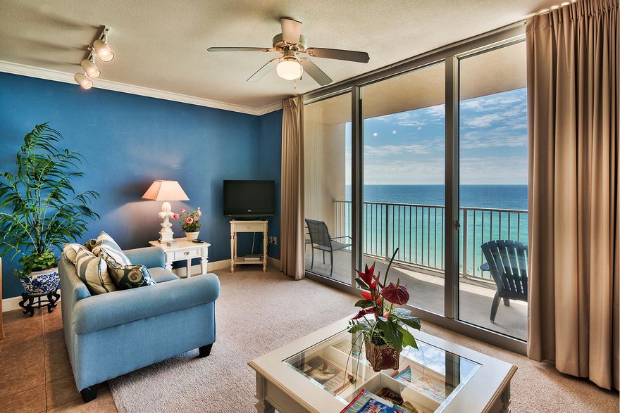 LOCATION. LOCATION. LOCATION. This Tidewater unit is located on the desirable 7th floor! Unit 710 has 2 bedrooms, plus a bunk room and 3 bathrooms. This unit is being sold fully furnished, sleeps 8 and is turn key! Tidewater is located in one of best locations on the beach. It is the closest building to the International Airport and 1/4 of a mile to Pier Park! Tidewaters amenities bring renters back year after year. The amenities include 2 outdoor gulf front pools, 1 indoor heated pool, 2 game rooms, 1 restaurant, a convenience store, a huge beach front fitness center, movie theater, 4 hot tubs, saunas, steam rooms, conference room, cover parking, a computer lounge, library/game area, beach chair service and a beautiful owners lounge located on the 30th floor.