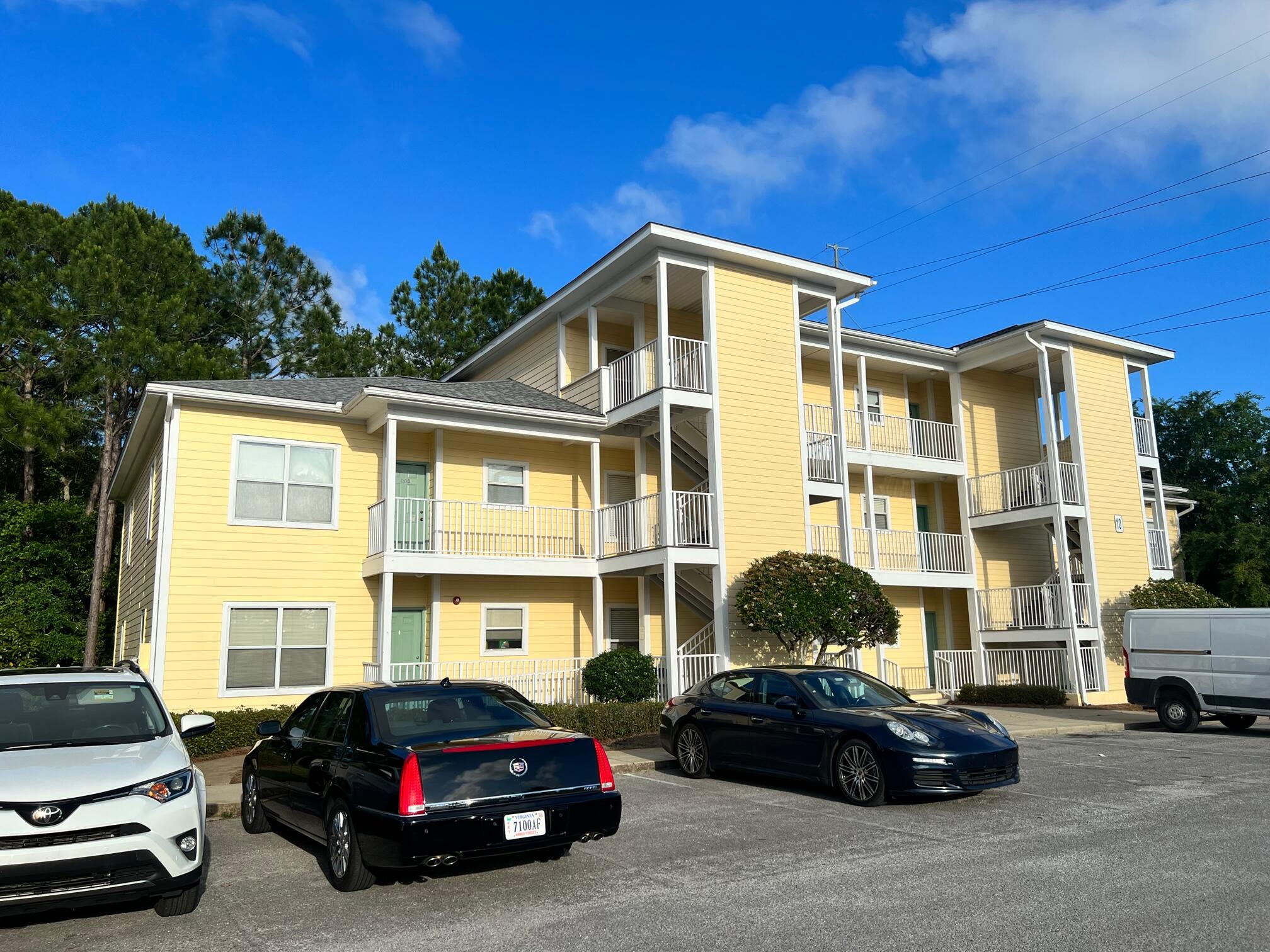This Third-floor end unit at Pointe of View Condominiums in building 10 (Newer Building)Features of stainless steel kitchen appliances, New bedroom floor carpeting, open dining and living area is a great place to gather with family or guests. The master suite is just off the living room, and the guest suite is by the front door. The private balcony overlooks greenery and community pool Great place to start your morning or end your day. Pointe of View community offers nice fitness center & Pool. Location, Location just next to popular Grand Boulevard Shoppes where you can shop, fine dining or head to the movies and more. You're also just minutes from 30A and multiple white sandy beach accesses. This unit would make a great primary residence, vacation getaway, or Short Term Vacation Rental!