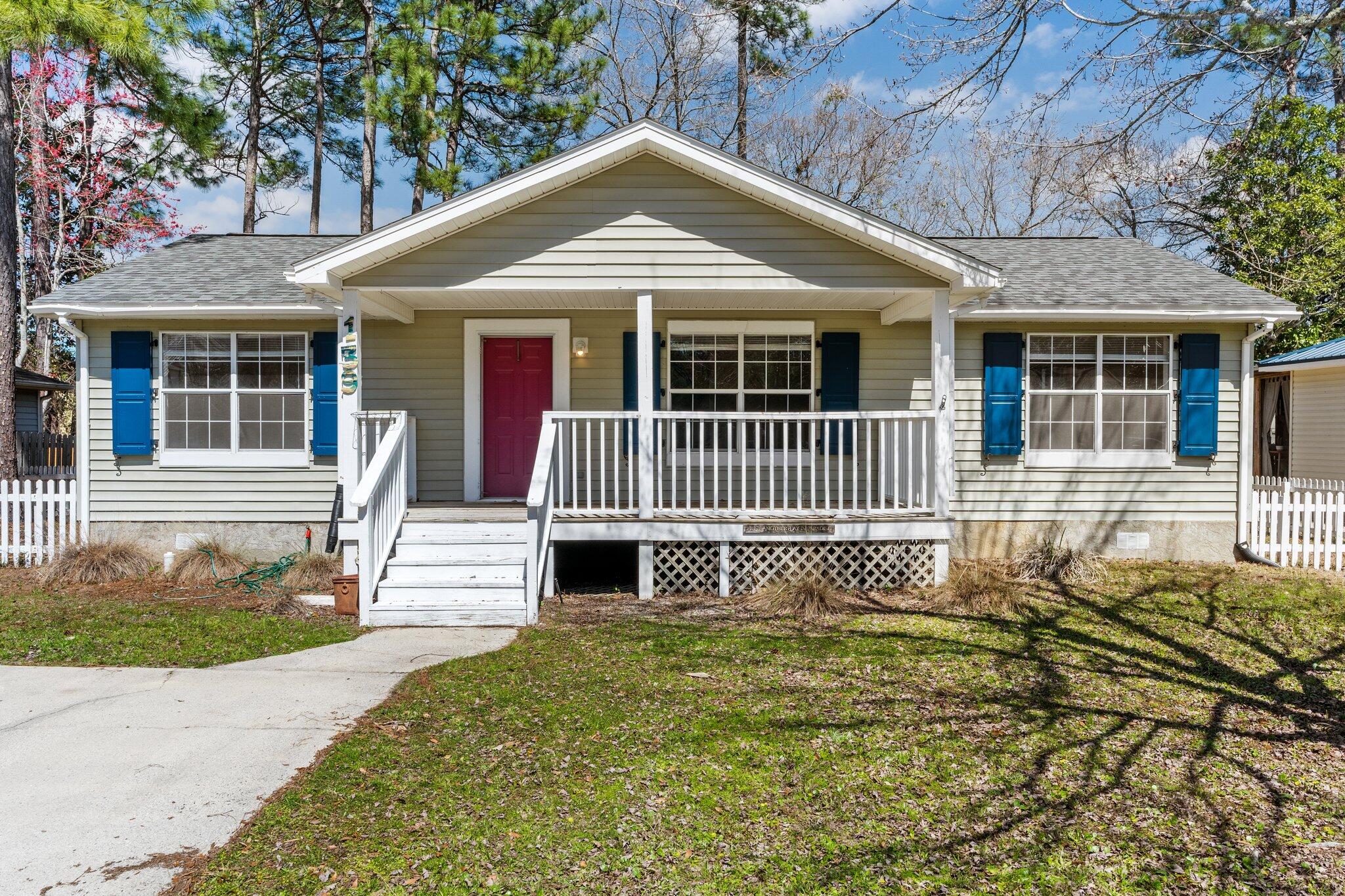 Relaxing Florida cottage with 2 bedrooms, 2 baths that needs some TLC but it has all the right stuff ... Roof 2022, Water Heater 2024, HVAC 2015 all kitchen appliances including washer and dryer. It has a Large front porch and back deck perfect for enjoying the outdoors. Perfectly located between the Beach and the Bay, 2.7 miles south to Ed Walline Park for the closest beach access AND 1.2 miles north to Cessna Landing to put your boat in the Bay. Close to great schools, restaurants, entertainment, Publix, shopping, healthcare facilities, and so much more.  Palmetto Plantation subdivision allows short-term vacation rentals, so this home has a great potential for investors or homeowners.  Buyer to verify square footage, lot dimensions and all information deemed important.