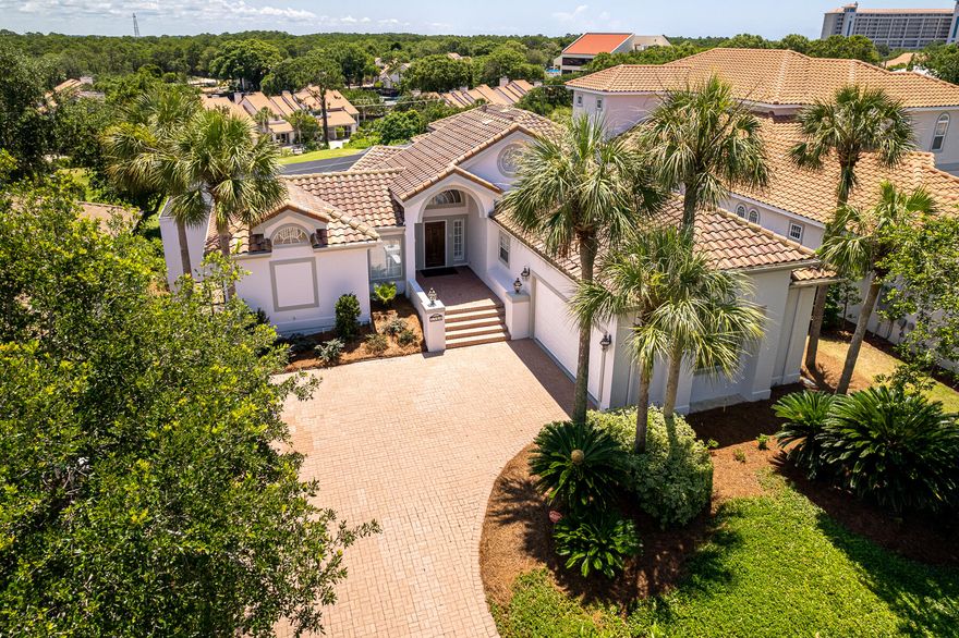 Rare gem single family home just a stroll or golf cart ride from amenity rich Sandestin's private beaches. Take advantage of this well-designed blank palette ready for your personal touches with a freshly painted interior and exterior. This home features a large open floor plan yet each of the spacious bedrooms are private retreats with tastefully remodeled bathrooms. The expansive main floor balcony overlooks the full-sized, screen private pool with access from the Primary bedroom, living room, and guest bedroom. The lower-level poolside family room is complete with kitchenette and wall to wall slider doors. Enjoy the loft that can be an office or hangout spot. The extra-large two car garage has room for a golf cart. Offered furnished.  Concrete block construction. Sandestin is the premier resort on the Gulf. Offering four golf courses, full-service marina, beach access, tennis, fitness center and multiple pools, all accessible via golf cart or resort tram service.