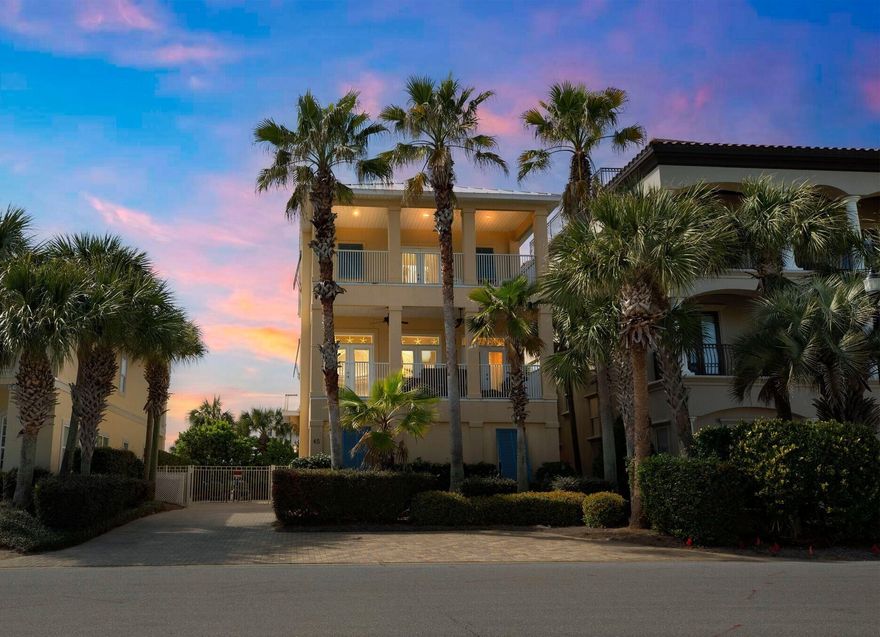 Beautiful coastal retreat featuring all the must-have amenities awaits at 45 St. Martin Cir in Maravilla Resort, Miramar Beach. This immaculate, fully furnished home is thoughtfully designed for luxurious living, whether as a primary residence, vacation getaway, or high-performing rental property. With a gourmet kitchen, private heated saltwater pool, gas fireplaces, and built-in outdoor gas grill, this home is perfect for entertaining or relaxing. Four spacious covered balconies offer stunning Gulf views from both the front and back, allowing you to enjoy the coastal breeze day or night. This meticulously maintained home comfortably sleeps up to 18 guests. Owner and guests enjoy access to 2.5 acres of private beach, along with community pools, tennis courts, and shuffleboard area. The primary suite boasts a king bed, ensuite bath with dual vanities, and a walk-in shower. Two third-level guest rooms feature private bathrooms, while additional bedrooms include a king bed, two bunk rooms with twin-over-twin beds, and a game room/kitchenette with a queen sleeper sofa  easily converting to a sixth bedroom. The fenced backyard provides privacy, while the 2-car garage is set up as a game room with a ping-pong table. The driveway accommodates up to 5 vehicles. Just minutes from shopping, dining, and entertainment, this home offers the best of coastal living. Schedule your private showing today and experience the beauty and tranquility of 45 St. Martin Cir!