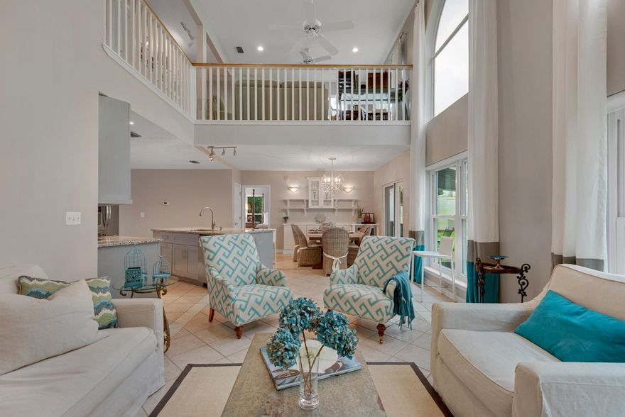 Just two streets back from 500' of private beach sits this flawlessly designed modern interpretation of Mediterranean architecture with characteristic white stucco and clay-tiled roof in the sought-after community of Avalon Beach Estates. Designed to maximize space, this home utilizes strong floor plan economy with an arrangement that is intuitive and gracious with the master suite on the main floor. Just inside the impressive entrance, a soaring two-story ceiling and a pair of dramatic two-story arched windows introduce the elegant design elements found throughout this home. Renovated in 2014 with granite counters, a sparkling backsplash, a Euro style range hood, wine refrigerator, and new appliances, the open gourmet kitchen seamlessly flows into the main living space and dining area. New appliances include a Samsung oven with induction range, GE microwave, Frigidaire dishwasher, and Frigidaire French door refrigerator. The upstairs loft space can be used a media room, overflow guest sleeping area with sleeper sofa, sitting area, office, or gym. The outdoor patio features a shade awning and an outdoor shower to wash off sandy feet. Additional features include: 2 HVAC units purchased in 2014, hurricane rated windows and doors, interior and exterior painted in 2014, washer/dryer purchased in 2016, and build site 25 feet above sea level. Avalon Beach Estates on Scenic 98 boasts an unmatched, gated private beach, a luxurious community pool, and tennis facilities.