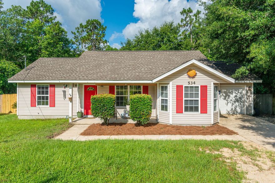 Help with closing costs and a generous flooring allowance may be possible!  3 Bedroom 2 Bath home in a great Crestview location.  Enjoy the shopping centers, beaches, & local bases.  Spacious living room conveniently opens to the kitchen, allows you to keep an eye on things while preparing meals.  Roomy main bedroom features walk-in closet & dressing areas,  and direct access to a large  back deck.  Great place to put your hot tub!  No neighbors to the back lets you enjoy your morning coffee in privacy.  Roof & hot water heater both replaced about 3 years ago.  Come see this little jewel today!