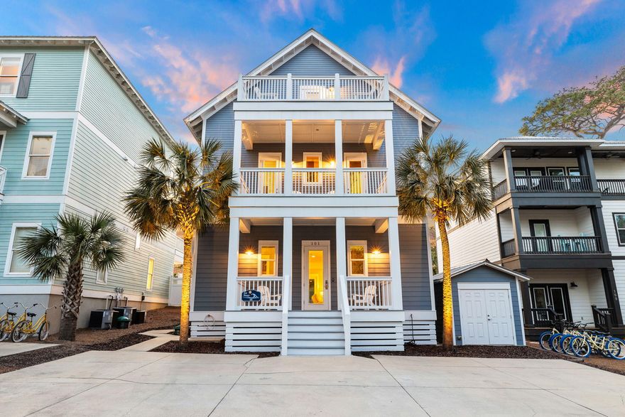Nestled in the western end of Seagrove Beach, 101 Santa Clara Street embodies the essence of coastal living. Enjoying a highly sought-after location just two blocks from the beach & 1.3 miles from Seaside, this residence offers both convenience and tranquility. Step inside to discover a meticulously curated interior that seamlessly blends modern elegance with seaside charm. Opulently updated by Marquis Fine Cabinetry, the dream kitchen showcases all new cabinetry with custom lighting as well as Wolf, SubZero & Cove appliances. Boasting all new white quartz countertops, the large island is the perfect gathering space in the kitchen. The built-in bar & living room entertainment wall were exquisitely customized by Marquis Fine Cabinetry.