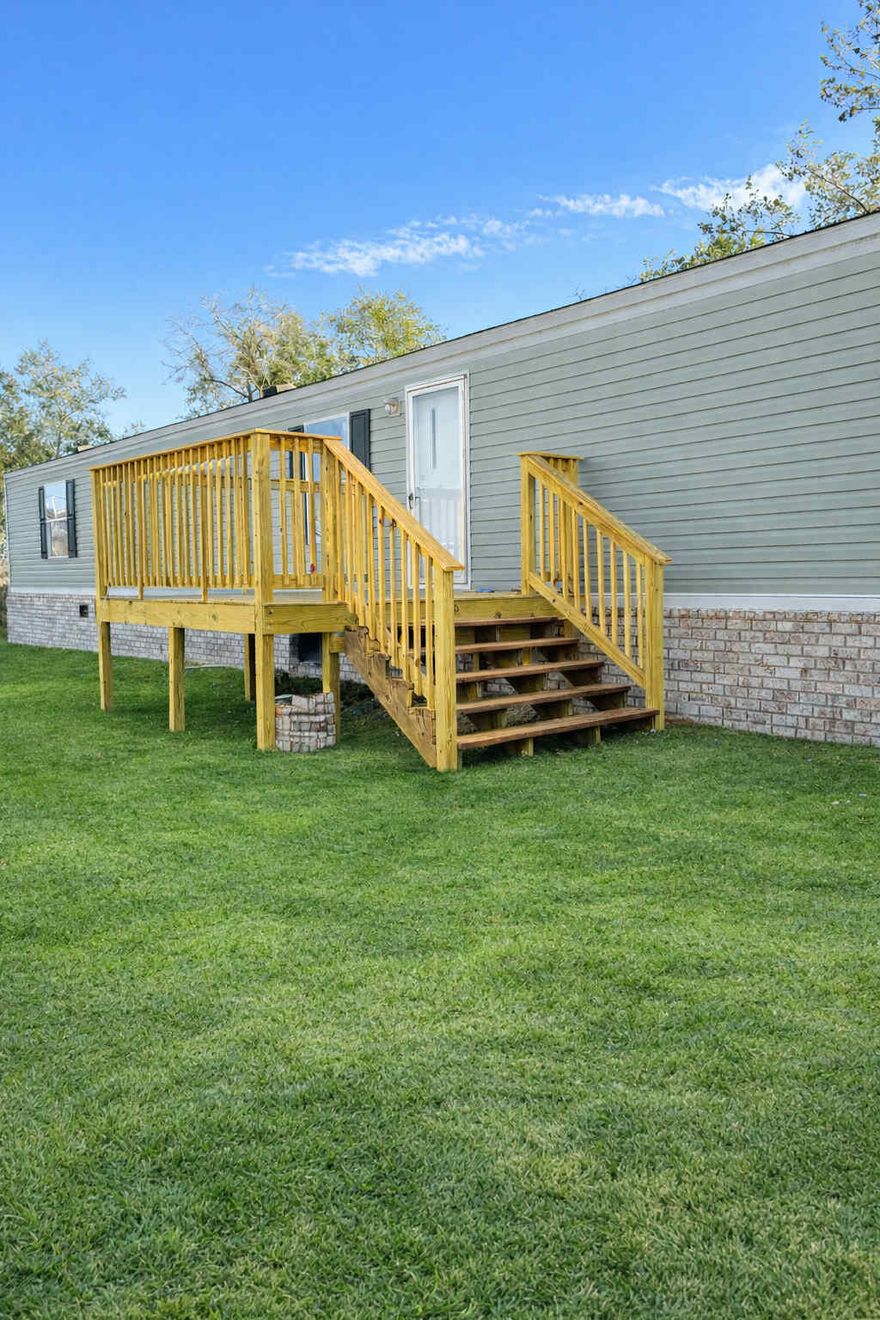 Don't miss this amazing opportunity! This beautifully updated 3-bedroom, 2-bath 2017 mobile home sits on a spacious 0.42-acre lot and is packed with upgrades. Enjoy brand-new flooring, fresh interior paint, and soon-to-be-completed brick skirting that adds fantastic curb appeal. The yard is partially fenced and recently improved, offering the perfect space for pets, gatherings, or future additions. Plus, the washer and dryer are included, making this home truly move-in ready. A perfect blend of comfort, value, and outdoor space. Schedule your showing today!