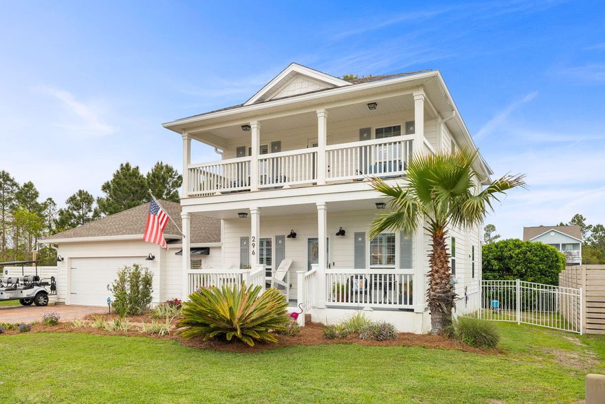 Just off the beaches of 30A lies this incredible home situated on an extended lot within the private gated neighborhood of Cypress Breeze. Inside you will find 2 master-suites, one on the first level and one on the second, along with 2 additional bedrooms and a bonus loft space. Hardwood floors lead you through the open concept living, dining and kitchen space complete with granite countertops, stainless steel appliances and white shaker cabinetry. Recently completed during an addition, the downstairs master-suite offers an abundance of space and the ensuite is highlighted by a luxurious shower room.