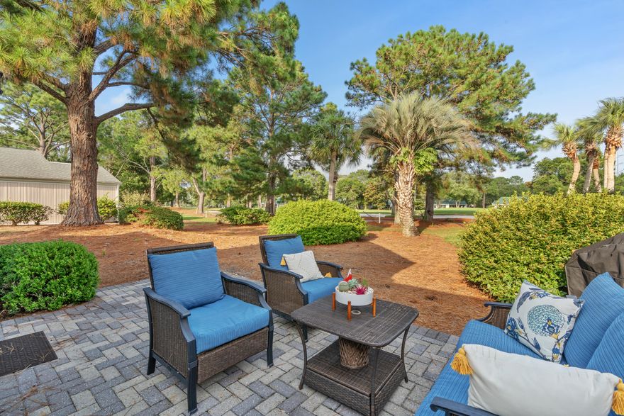 Could THIS be the one? One level condo, boasting a golf cart space at the curb, 3 bedrooms, 2 baths and and extra bonus sunroom space all ON ONE LEVEL! This property is designed as a detached single family home, but is registered with the county as a condominium association- the BEST of BOTH WORLDS-no shared walls and nobody above you all maintained by the Sandpiper Condo Association for maintenace free ownership! A wonderful investment opportunity (short term rentals ARE permitted), ideal as a 2nd home or year round living. Coastal inspired decor throughout this open concept entertaining space. Privacy a plenty with an abundance of lush landscaping overlooking the 17th fairway of the Links Golf Course. A new hot water tank and  new HVAC will be installed prior to closing. Why wait?