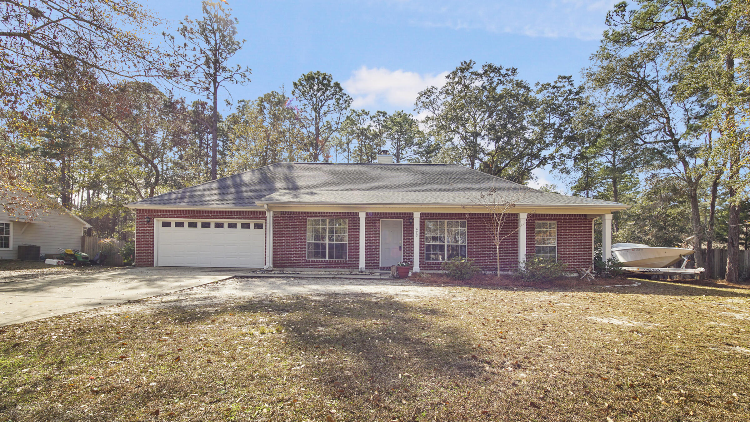 Located in the desirable Bay Grove Road neighborhood of Freeport, this 3 bedroom/2 bath brick home is ready for a new owner! Enjoy some time on the front porch with partial Bayou views or the fenced in backyard that backs up to woods. Each bedroom has spacious closets that will fit all of your clothing and extra stuff. There is a large bonus/ laundry room off the kitchen that could be sectioned off and used as an office or even guest quarters with an entrance through the garage. Plenty of parking is available in the driveway and large 2 car garage. A new roof was installed in September 2022. NO HOA. Can't beat the location with close proximity to the 331 Bridge, Grady Brown Park, beaches and shopping. Showings to begin January 16th. Professional photos coming soon.