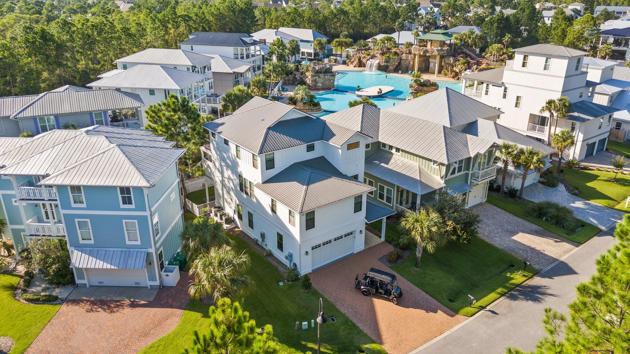 Behind the gates of Cypress Breeze Plantation sits this FULLY FURNISHED one of a kind 5 BR 4.5 BA w/ large game room beach home! This home boasts hardwood flooring, 3 decks, 2 car garage, and exquisite details throughout!  Sitting on a magnificent one of a kind  incredible 3 tier luxury 'vegas-style' pool with your own direct entrance from the backyard!!  Only a short walk to the sugar white sand and crystal clear emerald waters of 30A!  Enjoy a walking path allowing easy access to 30A and all the local favorites, including Shunk Gulley Oyster Bar and the colorful community, Gulf Place, where you can eat shop & play.  Being sold fully furnished including a 6 SEATER GOLF CART, allowing you to capture rental income immediately!!Don't miss out on this incredible opportunity!