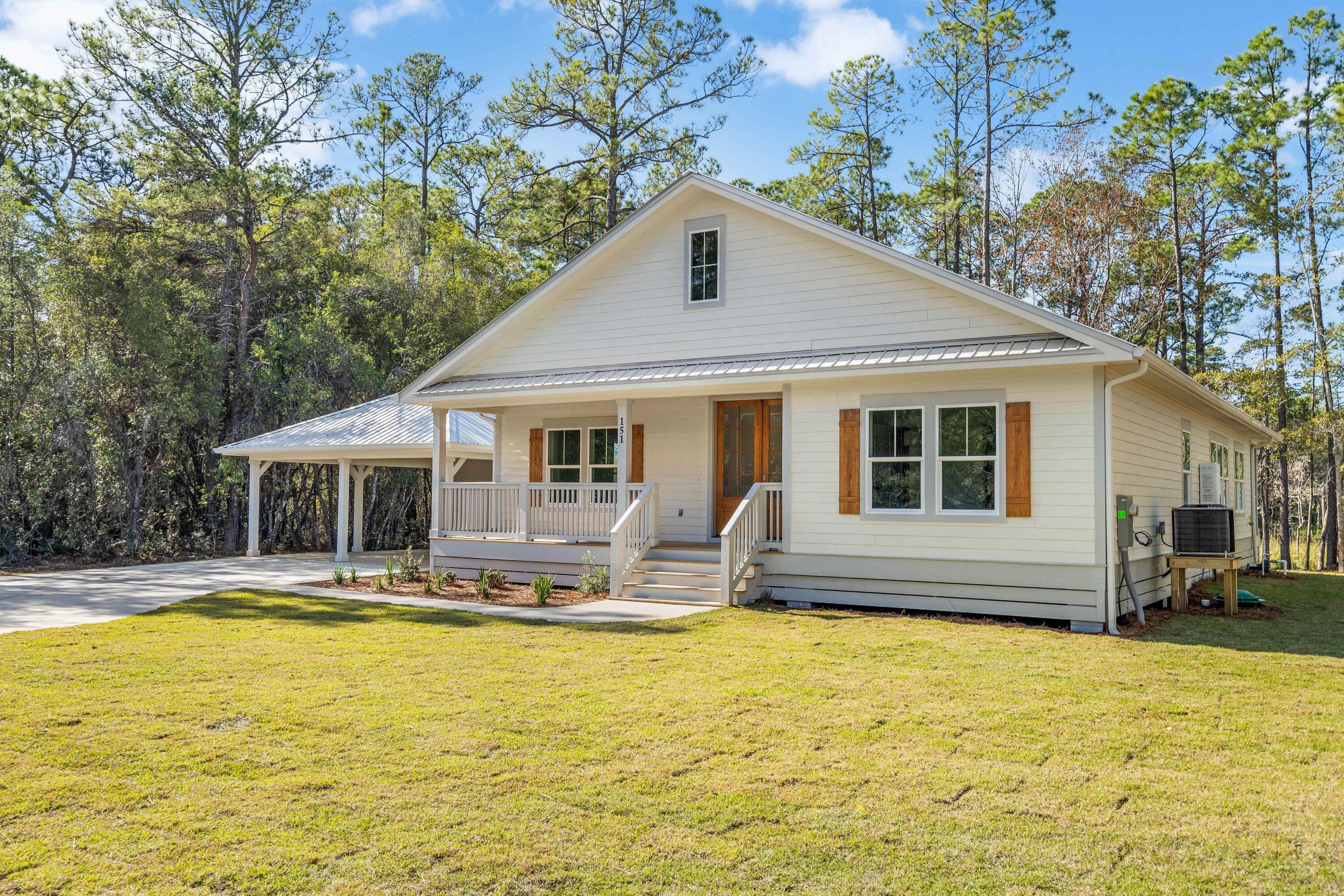 ~NEW CONSTRUCTION~. A Beautiful canal front home in the heart of Santa Rosa Beach offers access to the Choctawhatchee Bay via jet ski, paddleboard, kayak, or bay boat! Upon entering the home you will be welcomed into a spacious foyer that leads to the open concept living spaces. A spacious kitchen, great for entertaining provides plenty of counter space, cabinets, and a large island in addition to a spacious pantry. The great room, adjacent to the kitchen includes a gas fireplace and access to the back porch which spans the full width of the home. Three bedrooms, and 2.5 bathrooms finishes out the home along with a full laundry room and 2 car carport. Just 5 minutes from award winning restaurants, and 10 minutes to the beautiful beaches of 30A.