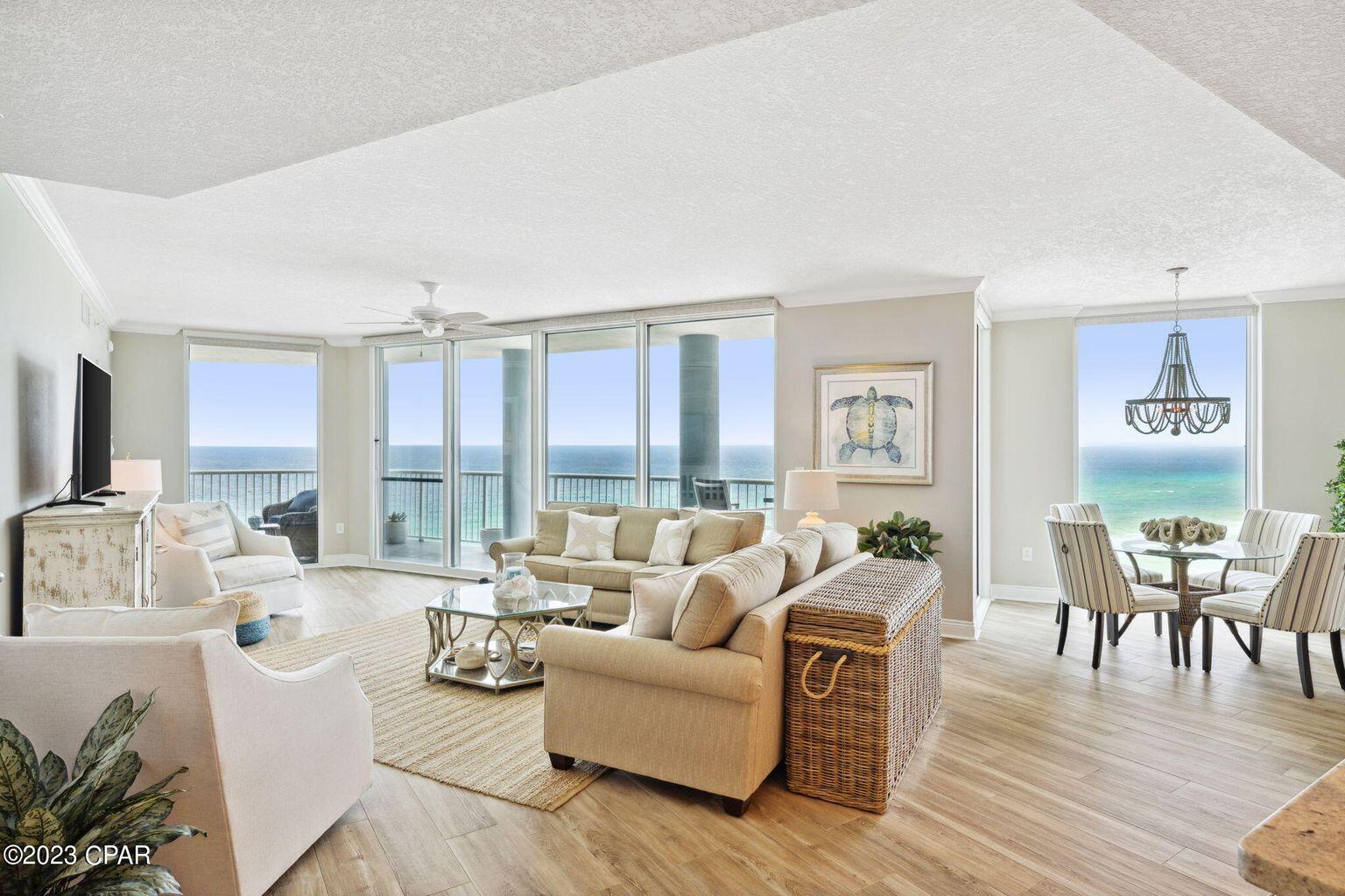 This is Palazzo! The premiere condominium complex on Panama City Beach, FL's highly sought after West End known for its bright blue awnings adorning the front of the building. Close enough to enjoy all the favorites; Pier Park, Aaron Bessant Park with an open air amphitheater featuring the Summer Concert Series, Pier Park Dog Beach, Runaway Island, Thomas Donuts and McGuire's Irish Pub. And just far away enough to enjoy a more quiet, tranquil, upscale condominium providing a place to relax and get away from it all in a low density area as well. The amenities include a BBQ/grill and picnic area, dog walk, pool, hot tub and a fitness center with ceiling to floor views of the Gulf!