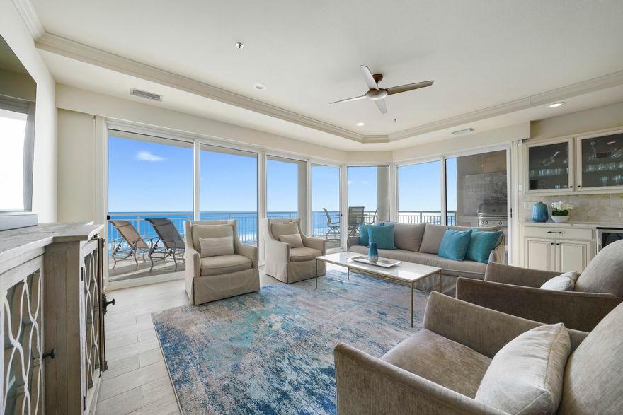 ** PRIVATE NON-RENTAL BUILDING***STUNNING PANORAMIC VIEWS*** LUXURY 3/3 GULF FRONT CONDO***RARE OPPORTUNITY ON THE 8TH FLOOR IN THE COVETED 20 STACK OVERLOOKING THE DUNES AND GULF***EXPANSIVE WRAP-AROUND BALCONY WITH PERSONAL BUILT-IN GAS GRILL ***RARELY DO THESE EXQUISITE HIGHLY COVETED, PRIVATE, GRAND VILLAS RESIDENCES COME ON THE MARKET. THE GRAND VILLAS BUILDING IS TRUE QUALITY AT ITS FINEST! GRAND VILLAS IS A NON-RENTAL BUILDING PROVIDING PRIVACY AND SECURITY WITH A SEPARATE SECURITY GATE, PARKING, AND PRIVATE AMENITIES INCLUDING A PRIVATE GULF-FRONT POOL AND SPA SURROUNDED BY EXPANSIVE DECKS WITH AN ENTERTAINMENT BAR COMPLETE WITH ICE MAKER AND A BEAUTIFUL WALKWAY TO THE DEEDED BEACH.A CONVENIENT WALKWAY LEADS DIRECTLY TO THE PRIVATE DEEDED BEACH WITH CHAIR AND UMBRELLA SERVICE. THIS NON-RENTAL COMMUNITY INCLUDES PRIVATE SECURITY AND A FITNESS CENTER. THERE IS ALSO A GRAND VILLAS COMMUNITY LOBBY/GAME ROOM AND LAKESIDE FIREPIT AVAILABLE FOR YOUR SOCIAL EVENTS. NEVER WORRY ABOUT PARKING YOU WILL ENJOY THE PRIVATE COVERED PARKING FOR GRAND VILLAS RESIDENTS ONLY. EACH UNIT ALLOWS FOR ONE CAR PER BEDROOM. UPDATED PROFESSIONAL PHOTOS COMING SOON
A NEUTRAL PALETTE & SPECTACULAR GULF VIEWS ACROSS THE ENTIRE BACK OF THE CONDO WELCOME YOU TO THIS LOVELY CONDO. STEP OUT THE DOUBLE SLIDING GLASS DOORS TO THE EXPANSIVE BALCONY WITH YOUR OWN COOKING SPACE INCLUDING A BUILT-IN NATURAL GAS GRILL, AND BREAKFAST BAR CONVENIENTLY ACCESSIBLE BY THE KITCHEN WINDOW THAT SLIDES OPEN LIKE A BALCONY DOOR, MAKING IT EASY TO PASS FOOD AND COOKWARE BACK AND FORTH. BEAUTIFUL BESCO PLANK TILE COVERS THE FLOORS THROUGHOUT THE LIVING AREA & MASTER BEDROOM. THE LIVING/DINING AREA & KITCHEN FLOW SEAMLESSLY TOGETHER & FLOW OUT THE SLIDING DOORS TO THE SPACIOUS BALCONY. THE KITCHEN IS A CHEF'S DELIGHT WITH BEAUTIFUL WHITE & GRAY QUARTZ WHICH IS A PERFECT PARTNER FOR THE BEAUTIFUL TILE FLOORS, STAINLESS STEEL APPLIANCES, AND A NEW NATURAL GAS COOKTOP WITH 5 BURNERS THAT HAVE NEVER BEEN USED. THERE ARE CUSTOM CABINETS WITH BUILT-IN PULL-OUT SHELVES IN THE PANTRY. THE LIVING AREA FEATURES A BAR AREA WITH A BEVERAGE/WINE COOLER AND ELECTRONICALLY CONTROLLED SHADES FOR PRIVACY. THE LIVING, DINING & KITCHEN AREA FLOW SEAMLESSLY TOGETHER. THE KITCHEN HAS BEAUTIFUL QUARTZ COUNTERTOPS, CUSTOM CABINETS, AND STAINLESS-STEEL APPLIANCES. THE SPLIT FLOOR PLAN IS PERFECT FOR PRIVACY WITH THE MASTER SUITE OFF THE MAIN LIVING AREA ACROSS THE LIVING AREA THERE ARE 2 GUEST BEDROOMS AND TWO BATHROOMS. YOU WILL ALSO ENJOY A SEPARATE LAUNDRY ROOM, AND A SPACIOUS STORAGE CLOSET IS JUST OUTSIDE YOUR FRONT DOOR FOR ADDITIONAL STORAGE.
THE MASTER SUITE HAS A WALL OF WINDOWS TO VIEW THE GULF, A LUXURY BATH WITH THE LATEST AMENITIES, & TWO CLOSETS PLUS A LINEN CLOSET. ALL THREE BEDROOMS HAVE PRIVATE BATHS. ALL BATHS ARE DESIGNED WITH FLOOR-TO-CEILING DESIGNER TILE. NO DEFERRED MAINTENANCE IN THIS ENERGY-EFFICIENT HOME. UPDATES INCLUDE A BRAND NEW 5-TON 14 SEER TRANE HEAT PUMP INSTALLED IN APRIL OF 2022. UPGRADED WITH A "PRISTINE AIR RM-2" WHICH IS A MEDICAL GRADE HIGH OUTPUT UV LIGHT THAT KILLS BACTERIA IN THE UNIT AND THE DUCT WORK TO HELP KILL AIRBORNE ILLNESSES AND ODORS. ANOTHER ADDITION TO THE HVAC IS THE "PRISTINE ELECTROSTATIC AIR CLEANER FILTRATION SYSTEM". THIS FILTRATION SYSTEM COLLECTS MINUTE PARTICLES OF POLLEN, DUST, AND DIRT. THIS FILTER ONLY NEEDS TO BE CHANGED EVERY SIX MONTHS. IN JULY OF 2022 A NEW AO SMITH 80 GALLON ELECTRIC WATER HEATER WAS INSTALLED TO BRING THE WATER HEATER UP TO THE 2023 CODE REQUIREMENTS INCLUDING THE EXPANSION TANK AND A TMP SWITCH. YOUR BUILT-IN NATURAL GAS GRILL ON THE BALCONY WAS REPLACED IN 2022 WITH A NEW HIGH-END LYNX GAS GRILL. ALL SOUTH-FACING WINDOWS HAVE BEEN UPDATED WITH THE LATEST 3M" WINDOW FILMS. THIS 3M" WINDOW FILM BLOCKS UP TO 99% OF HARMFUL ULTRAVIOLET RAYS LETTING LET IN THE NATURAL LIGHT YOU LOVE WHILE REJECTING HEAT AND UV RAYS. WINDOW FILMS HELP YOU LOWER ENERGY COSTS, ELIMINATE HOT SPOTS, REDUCE GLARE, PROTECT YOUR FURNISHINGS, AND PROTECT YOUR FAMILIES SKIN ALL WITHOUT AFFECTING YOUR VIEW.
FOR ADDED PROTECTION, THE ENTIRE BUILDING HAS THE COMMERCIAL-GRADE "HALO LEAK PROTECTION SYSTEM." THIS ELECTRONIC SAFETY FEATURE DETECTS LEAKS AND AUTOMATICALLY SHUTS OFF ALL WATER IN THE UNIT. THIS SYSTEM PROVIDES EXTRA PROTECTION WHEN YOU ARE AWAY. BE SURE TO INFORM YOUR INSURANCE COMPANY OF THIS ENHANCED SAFETY FEATURE FOR THE ENTIRE BUILDING. SEE THE DOCUMENT SECTION FOR MORE INFORMATION.
GRAND VILLAS IS LOCATED IN THE FABULOUS HIDDEN DUNES BEACH AND TENNIS RESORT. GRAND VILLAS IS KNOWN FOR ITS VIEWS. THE RESORT IS FLANKED ON BOTH SIDES BY SINGLE-FAMILY HOMES SO THERE ARE NO HIGH-RISE TOWERS OBSTRUCTING YOUR VIEWS AND VISTAS FROM YOUR LIVING ROOM, KITCHEN, MASTER SUITE, AND BALCONY. YOU WILL SEE THE SUNRISE, THE DOLPHINS PLAYING, THE SUN SETTING AND THE SEASONAL FIREWORKS SHOW ALL FROM YOUR LARGE PRIVATE BALCONY. THE LOCATION IN THE BUILDING IS IDEALLY SITUATED ON THE 8TH FLOOR IN THE VERY DESIRABLE 20 STACK ENSURING FOREVER VIEWS OF THE GULF. HIDDEN DUNES BEACH AND TENNIS RESORT OFFER UNSURPASSED INDOOR AND OUTDOOR FACILITIES INCLUDING THE PRIVATE DEEDED BEACH. OTHER AMENITIES INCLUDE SIX RUBICO TENNIS COURTS, 3 NEW PICKLE BALL COURTS (BEING BUILT), A PRO SHOP, AND SEASONAL TRAM SERVICE ALL LOCATED WITHIN THIS LUXURIOUS 27-ACRE GULF FRONT RESORT! ALL INFORMATION IS DEEMED RELIABLE BUT NOT GUARANTEED. Call me to schedule your viewing appointments today!