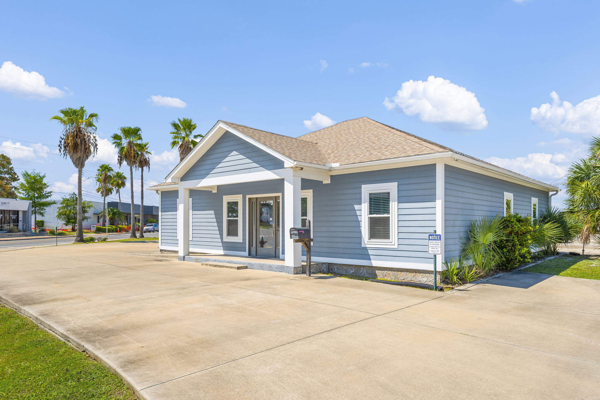Welcome to a rare opportunity in the heart of Downtown Panama City--a fully renovated 1,638 square foot boutique office space situated on a prominent corner lot with exceptional visibility. This turnkey building has been thoughtfully updated from top to bottom, featuring a new roof, HardieBoard siding, impact-rated windows, upgraded water heater, and modern interior and exterior lighting. One of the few properties downtown to offer a dedicated private parking lot, this space combines convenience with charm, making it ideal for a satellite office, family practice, or small to medium-sized business seeking a strong downtown presence.Located amid a wave of public and private investment, the property sits just steps from some of downtown's most exciting developments.