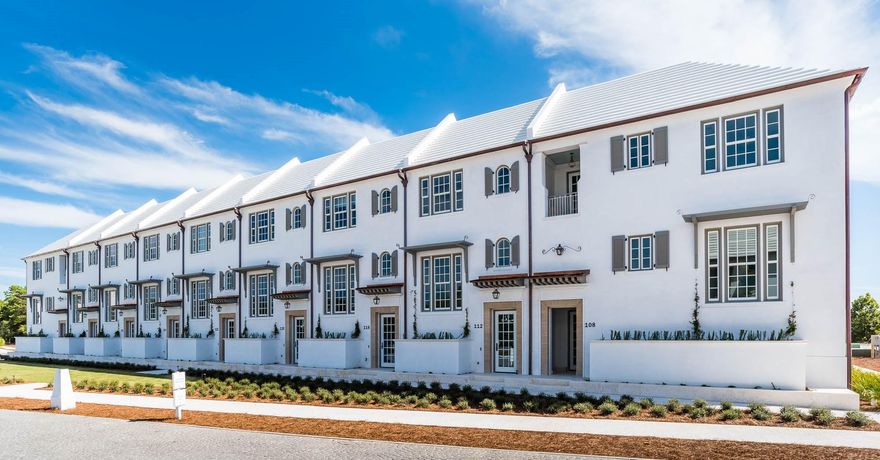 Upon entering this centrally located rowhome, fall under the spell of sophisticated coastal living in a light-filled private oasis. Caliza Courts rowhomes are designed by the renowned Khoury-Vogt Architecture team and form a welcome addition to the breathtaking Caliza Pool location. Beautiful architectural details have been woven into every space of this 4 Bedroom, 4.5 Bath homeImpressive scale of the great room awes with 16-foot ceiling,12-foot tall French doors and windows opening to a private courtyard, and guest suite beyond. Floor plan offers the utmost in comfort to accommodate friends and families. The open concept kitchen captures views of southern sunbathed skies and offers top of the line Thermador appliances, cabinetry, and glass tile accented walls.The main level Master