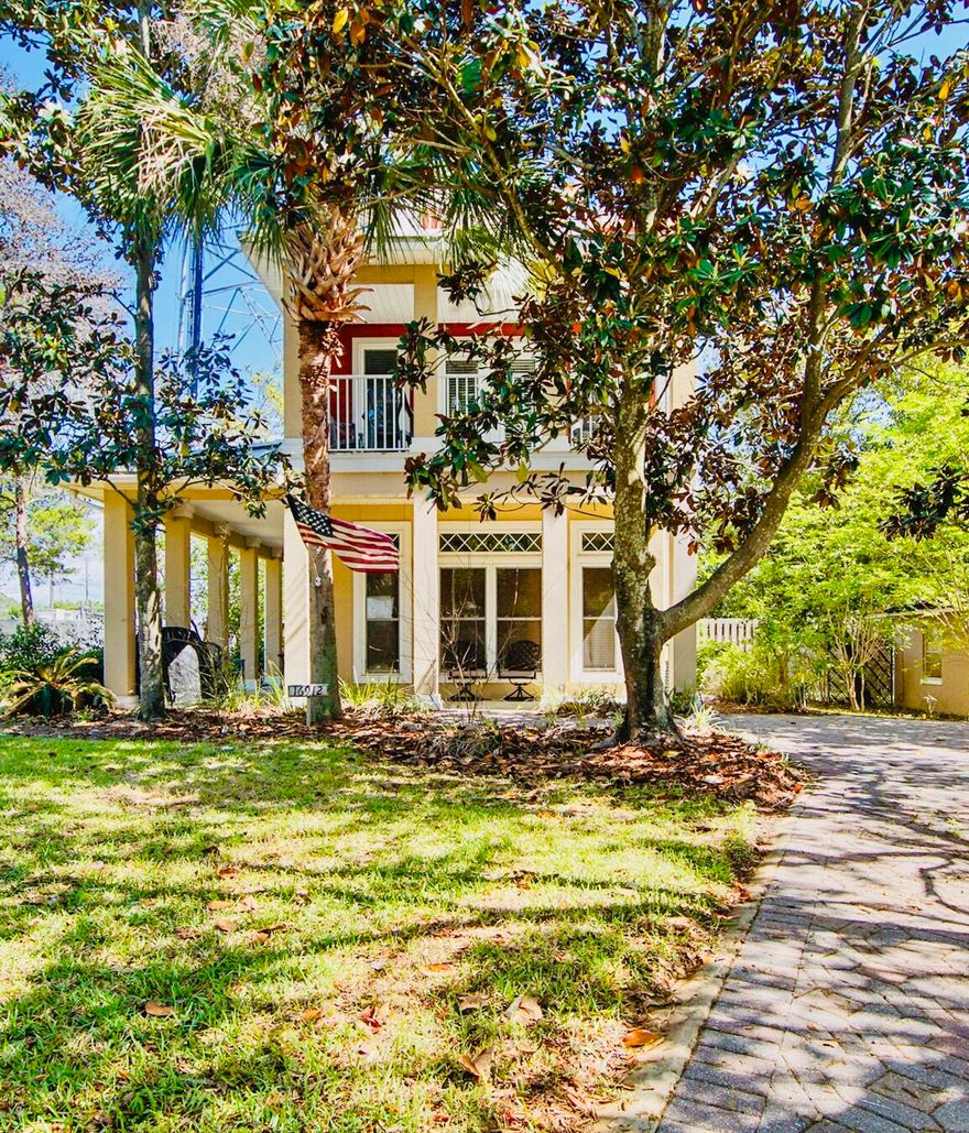 **Discover Your Dream Coastal Retreat - No HOA!** Located just blocks from Pier Park and the pristine beach, this immaculate 3-story home is a true gem in a prime location! With 3 spacious bedrooms plus an additional bunk room, and 3 full baths, this residence offers the perfect blend of comfort and luxury for family living or rental potential. Situated less than half a mile from the stunning beaches, this golf cart-friendly community makes it easy to enjoy all that the area has to offer. As you step inside, you'll be greeted by elegant wood floors that flow throughout the main living areas, complemented by solid surface countertops and a stylish backsplash in the kitchen. This this space not only beautiful but also functional. The first floor features a cozy bedroom, a full bath, and a