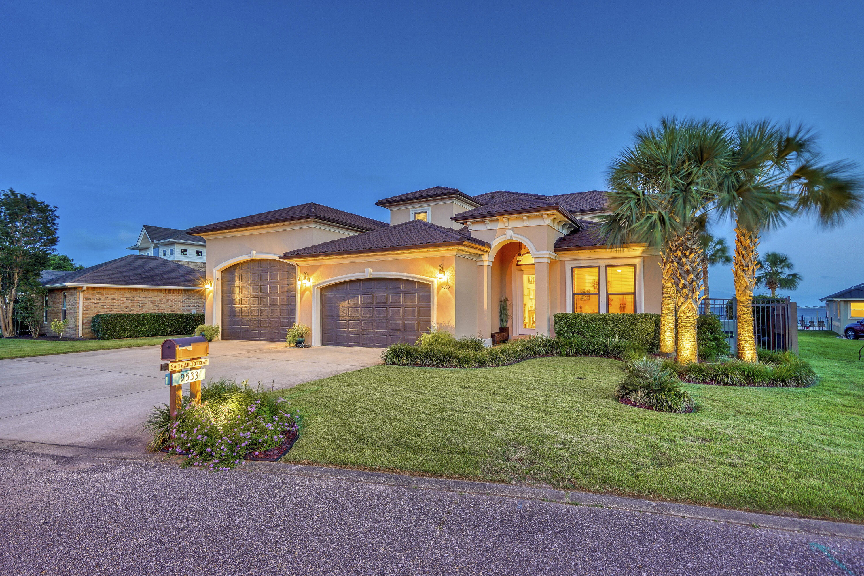 AMAZING WATERFRONT 2016 Custom Home with 4 Bedrooms, 2.5 Bathrooms, Office, Loft Area, and Bonus Room. Huge .61 Acre Sound Front Lot with 115 Feet of Prime Santa Rosa Sound Water Frontage, Boasting 3126 Sq Ft of Heated & Cooled Living Space and a Total Space Under the Roof of 5568 Sq Ft! This Incredible Home is Equipped with a 3 Car Garage AND an Almost 1K Sq Ft RV/Boat Garage with 16 Ft Ceilings AND is Located in FLOOD ZONE X, AND has a Whole Home Generator! Relax in the Back Yard Oasis Outfitted with a Large In-Ground GUNITE Pool, Deck, and Fountain, Ample Yard Space, and Jawdropping Water Views. Ever Dreamed of Having Everything you Want in a Home AND be on the Water? THIS IS IT! Upon Entering this Gorgeous and Immaculately Maintained Home, Notice the Fine Details Throughout.. More...