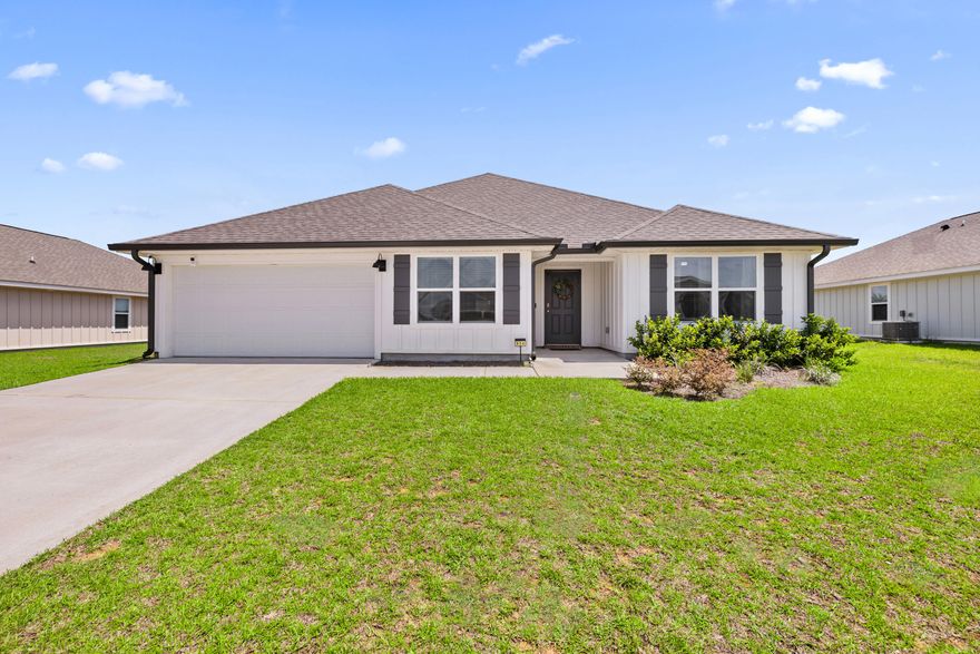 Welcome to your dream rental in the sought after southern Crestview area in the Shoal River Landing neighborhood. This spacious 5-bedroom, 3-bathroom home offers nearly 2,500 square feet of modern living in a beautifully designed Sawyer floor plan, built in 2023.Located in a new phase of a pool community, residents enjoy access to a pavilion, sidewalks, creating a comfortable and connected neighborhood feel.Inside you will find an open-concept layout perfect for both daily living and entertainment. The main living spaces feature vinyl plank flooring, while carpet adds comfort in the bedrooms. The gourmet kitchen is a showstopper with a large island bar, granite countertops, stainless steel appliances, smooth-top range, built-in microwave, and an oversized corner pantry. You'll also enjoy a separate dining area and cozy breakfast nook.
The primary suite offers a peaceful retreat with an en-suite bath featuring double granite vanities, a large walk-in closet, and sleek finishes throughout.
Additional features of the home include a covered back patio with natural woods behind the house making it a private oasis. Two car garage, Hardie board add to the attraction of this house. 

*Background, Credit Checks
*Pet Friendly Upon Approval
*Move Out Clean Fee Charged