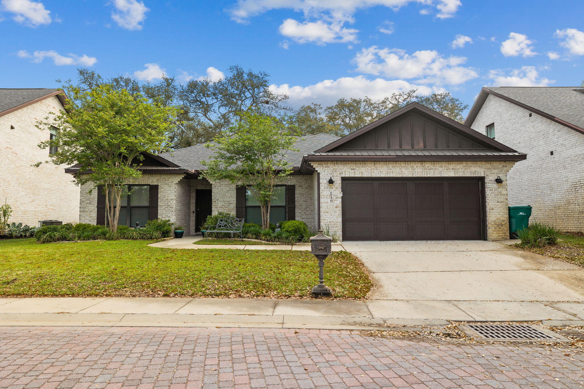Nestled in a quiet neighborhood shaded by mature oak trees and ideally located near Destin Elementary, Fred Gill Ballpark and Tom's Bayou, 518 Sibert Avenue in Destin is the perfect family home in a burgeoning community of Destin. Featuring 4B/2.5B and an open concept floor plan, this home showcases a welcoming family room, spacious kitchen boasting stunning quartz countertops, farmhouse sink and stainless-steel appliances, oversized laundry room located on a charming cul-de-sac enclave of four-side brick contemporary homes. With a split floor plan, the primary ensuite features tray ceiling, large stand-alone shower, double sinks with granite countertops and large walk-in closet. Two spacious bedrooms are separated by a second master bath with dual sinks and granite counters. Fourth bedroom/office, additional storage closets and guest half bath make this a perfect home for families or working professionals. Don't miss this is incredible opportunity to invest in an emerging, charming neighborhood in the heart of Destin convenient to Marler Bayou, Destin Little League ballfield, Mattie Kelly Park and Destin Harbor Boardwalk. Located a few blocks from Joe's Bayou Boat Ramp with easy access to the Bay. Two car garage, privacy fence, in-home water softening/filtration system and new LeafGuard gutter system recently installed. Home is occupied full-time. Appointment is required but relatively easy show with a one to two-hour notice. Home being sold unfurnished. Buyer to verify all dimensions. 

