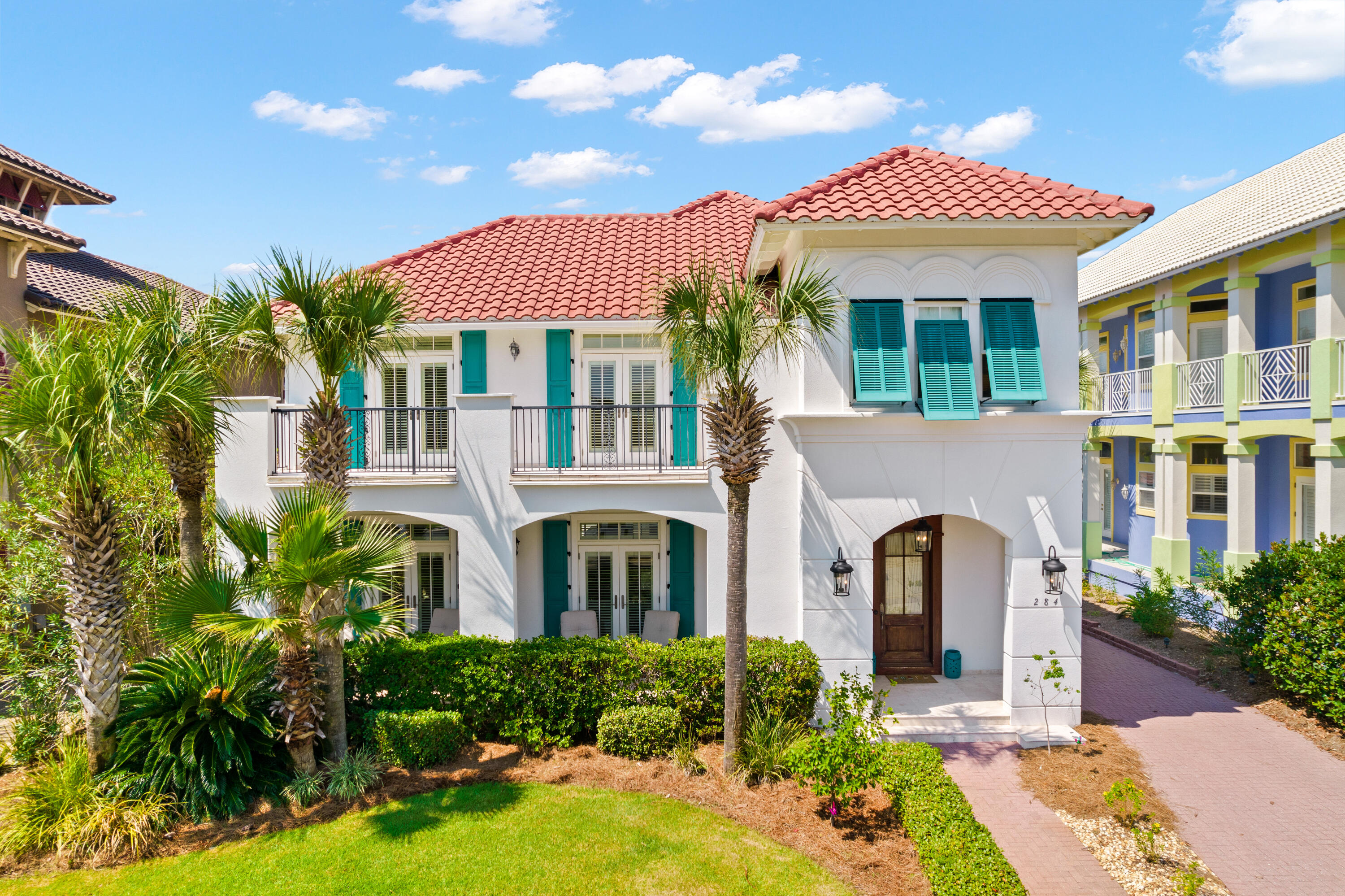 Once inside the gates of Caribe, you will immediately know why it is known as a premier community in South Walton boasting its private beach, tree lined sidewalks, brick paver streets, tennis court and 2 private pools. 284 Rue Martine, directly across the street from the private beach access, has never been rented, and its immaculate condition proves this. As you step inside, the welcoming open floor plan greets you with raised ceilings and hardwood flooring. An incredible layout for any use, the home boasts 4 bedrooms, 4 bathrooms and a large bonus space downstairs that can easily be converted into an additional bedroom with a full bathroom already attached. The chefs kitchen is second to none with custom cabinetry, dual oven, gas cook top and beautiful countertops. Not to be missed and