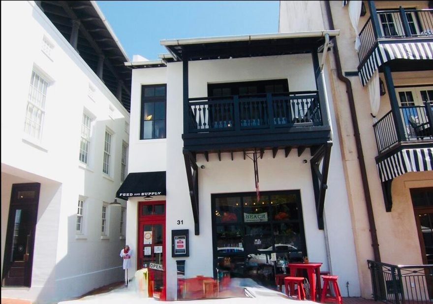 Rare opportunity to lease a prime office space on gulf side of Rosemary Beach, with gulf views from the front and rear porches of the building. Private entrance in the back above parking with an expansive patio for entertaining, and a front porch directly on Main Street and adjacent to the Pearl Hotel.  Space can be built to suit for the right tenant.  Office has small catering kitchen, bathroom, and is currently an event space.  Real Estate offices not permitted within Rosemary Beach.