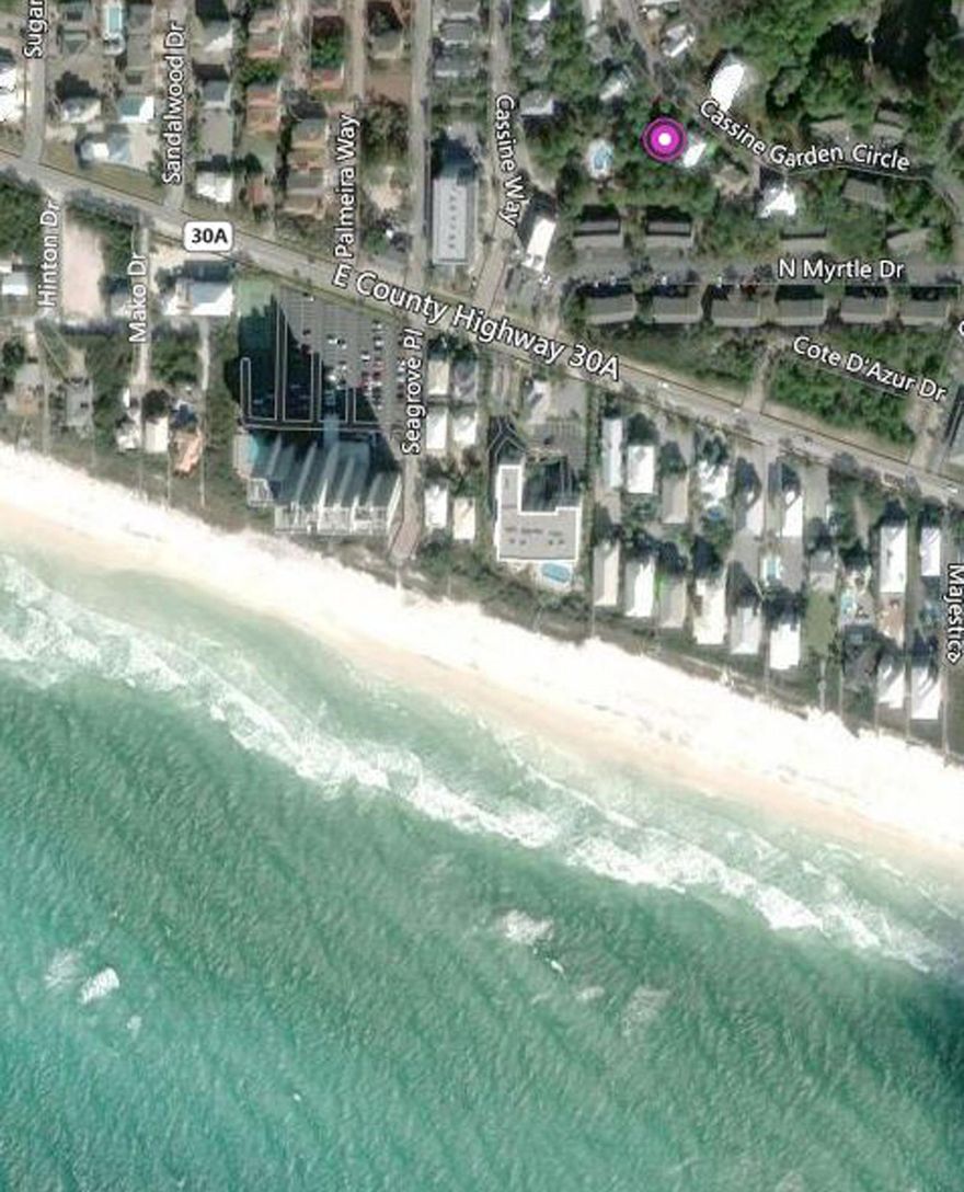 UNBELIEVABLE 30A PROPERTY! Rental Income  2020 (Covid) was 76k and thru August 2021, over $76 is booked! This home is located in the coveted Cassine Village Community and  just happens to  back up to the community pool, the private  short-wooded trail leads you directly to your own secluded pool entrance. From the pool area you have direct access to shopping, restaurants, and beach access, all with-in 700 ft from the home.  The first level of the home showcases an open floor concept with the kitchen island separating the kitchen and dining area from the living room. The kitchen offers modern granite with a chic honeycomb title backsplash.