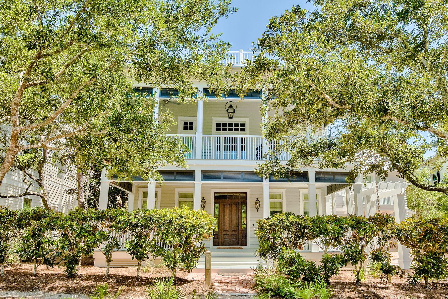 Renovated and better than new, this custom home and carriage house promise a quiet WaterColor lifestyle surrounded by the very best amenities. Originally designed by TS Adams, this three-story Southern-style home with its covered porches is topped by a spacious lookout for toasting endless vermilion sunsets. Set in a coveted location bordering the iconic Western Lake, this Phase 1 residence was given a complete makeover in 2018. The result is a state-of-the-art home with high-end finishes and custom features at every turn. Beneath the new roof, you'll find new white oak flooring, solid poplar doors, pine nickel gap walls, custom cabinetry and the latest lighting and plumbing innovations. The new HVAC even extends into the garage storage room.