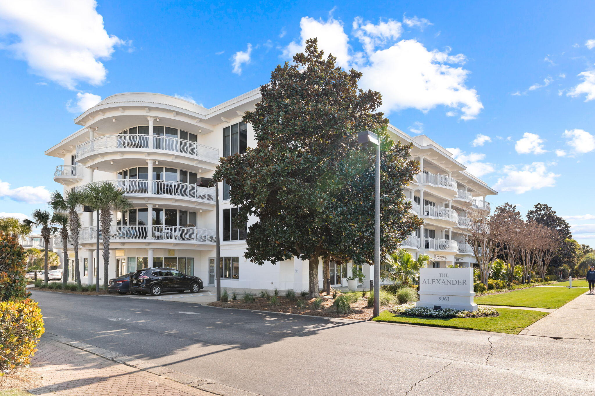 Welcome to The Alexander, a luxurious coastal residence located in the prime east end of 30A. This exquisite residence is nestled right next to Alys Beach, offering unparalleled convenience. As a third floor unit, it provides a truly elevated living experience with amazing views. With just a short stroll, you can reach the pristine beach, while being perfectly situated between Rosemary Beach and Alys Beach. The floor-to-ceiling glass doors open up to an expansive balcony, offering breathtaking panoramic views of the Gulf and the stunning vistas of Alys Beach. It's an ideal spot to enjoy sunset dinners and soaking in the beauty of the surroundings. The property has undergone a fresh update to include painting, sisal flooring in the bedrooms, new lighting, and new furniture throughout offering a chic bohemian style that is natural and relaxed. The space also features two en suite guest bedrooms, as well as a Gulf-facing primary suite with its own en suite bathroom and doors that open to the balcony. Residents have access to Seacrest Beach's impressive 12,000 sq ft lagoon pool, providing the perfect oasis for relaxation and recreation. The location of The Alexander allows easy access to the vibrant town centers of Alys Beach, Seacrest, and Rosemary Beach, all within a short walking distance. Experience the best of coastal living at The Alexander, where luxury and convenience meet in perfect harmony.