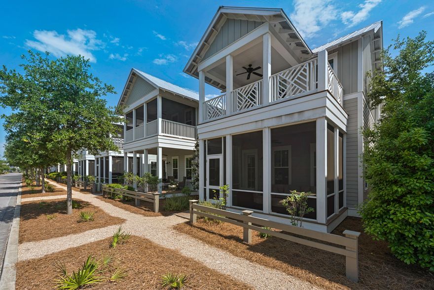 Located in the WaterColor Crossings district of WaterColor, Phase IV and within walking or biking distance to the WaterColor Crossings Town Center, the Dragonfly community pool and the beach, this 4 Bedroom plus an additional Bunk Room, 4.5 Bath home is ready for occupancy.This cottage is being sold furnished & features spacious screened and open porches, open-concept living and dining room floor plan, fully-equipped kitchen with upgraded GE Cafe' series appliances, separate bar space with icemaker, all wood floors, and one master bedroom located on the first floor plus 2 master bedrooms located on the second floor. In addition, this cottage has a second media room located on the second floor offering guest space for privacy.