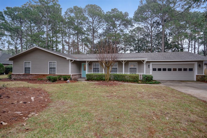 Welcome home to this beautifully updated 4 bedroom, 2.5 bath single story home in the highly sought after Bluewater Bay neighborhood. Located across the street from a cute lake and featuring a roof less than 4 years old, this home checks all of the boxes. Walk in and notice the vinyl plank flooring and the huge open floor plan. The beautifully updated kitchen features a massive island with quartz countertops and stainless steel appliances. The family room with a gorgeous brick fireplace and breakfast nook area are perfect for entertaining family and friends.  The large primary suite features marble countertops and an incredible shower. The guest bathroom is updated as well with quartz countertops. The backyard features a fence that is barely a year old! You do not want to miss it!