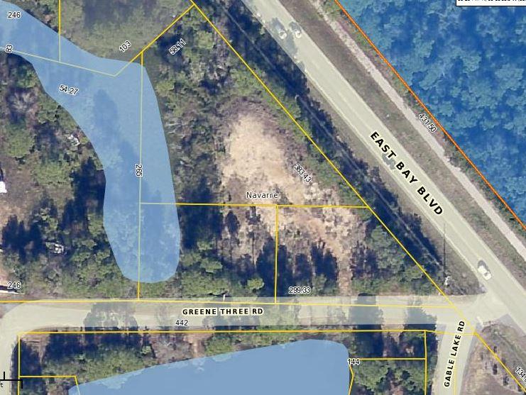 3 Residential LOTS for Sale. This is over an acre of land for sale that has been divided into 3 parcels so your options are unlimited. Lot 106 is approximately .57 acres, Lot 121 is approximately .29 acres and Lot 122 is approximately .27 acres. Lot 106 faces East Bay Blvd., lots 121 and 122 Face Green Three Road and have a view of Gable Lake. Lot 122 is a corner lot. You may use the whole acre for your home, or build 3 homes on the acre, you pick the option that works best for you. The property has a small pond and creek bordering the West and South areas of the land. Contact me for more information. Lot dimensions and size taken from county tax records, buyer should rely on own survey for lot dimensions and size. Public water and sewer taps are available for this location.