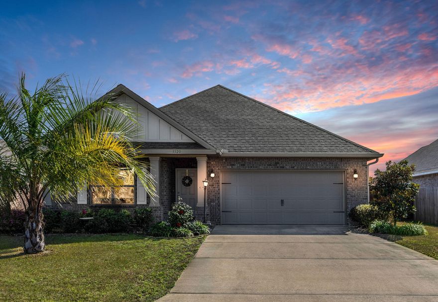 Modern comfort meets coastal charm! This meticulously maintained 2018 brick home boasts 4 bedrooms, 2 baths, and spans an impressive 1830 square feet. Nestled in a serene neighborhood, this residence is an ideal retreat for those seeking both style and functionality. Step inside to discover the heart of the home - a kitchen adorned with exquisite granite countertops, providing a perfect blend of elegance and durability. The same luxurious granite extends to both bathrooms, elevating the overall aesthetic. The living spaces are adorned with trendy LVP flooring, offering a contemporary touch while ensuring easy maintenance. The thoughtful layout includes four spacious bedrooms, all with ample closet space to accommodate your lifestyle. A large pantry in the kitchen adds to the convenience of storage, making organization a breeze. Picture yourself enjoying the beautiful Florida weather on the expansive screened-in back porch, creating the perfect setting for outdoor gatherings and relaxation. This property goes beyond the main house, featuring a utility building that offers additional storage options. The home comes complete with a suite of appliances, including a microwave, range, refrigerator, dishwasher, washing machine, and dryer - making your move-in seamless and stress-free. Explore the vibrant community of Navarre and its surrounding areas, offering a plethora of local attractions and pristine beaches. Enjoy leisurely strolls at Navarre Beach Park or indulge in water activities at the nearby Santa Rosa Sound. Experience the charm of Gulf Breeze Zoo or tee off at the Hidden Creek Golf Course for a day of recreation. Convenience is at your fingertips with a variety of shopping and dining options within reach. Discover the local flavors and fresh catches at waterfront restaurants or unwind with friends at one of the nearby entertainment venues. Your dream coastal lifestyle awaits in Navarre, a place where quality living meets the beauty of the Gulf Coast.