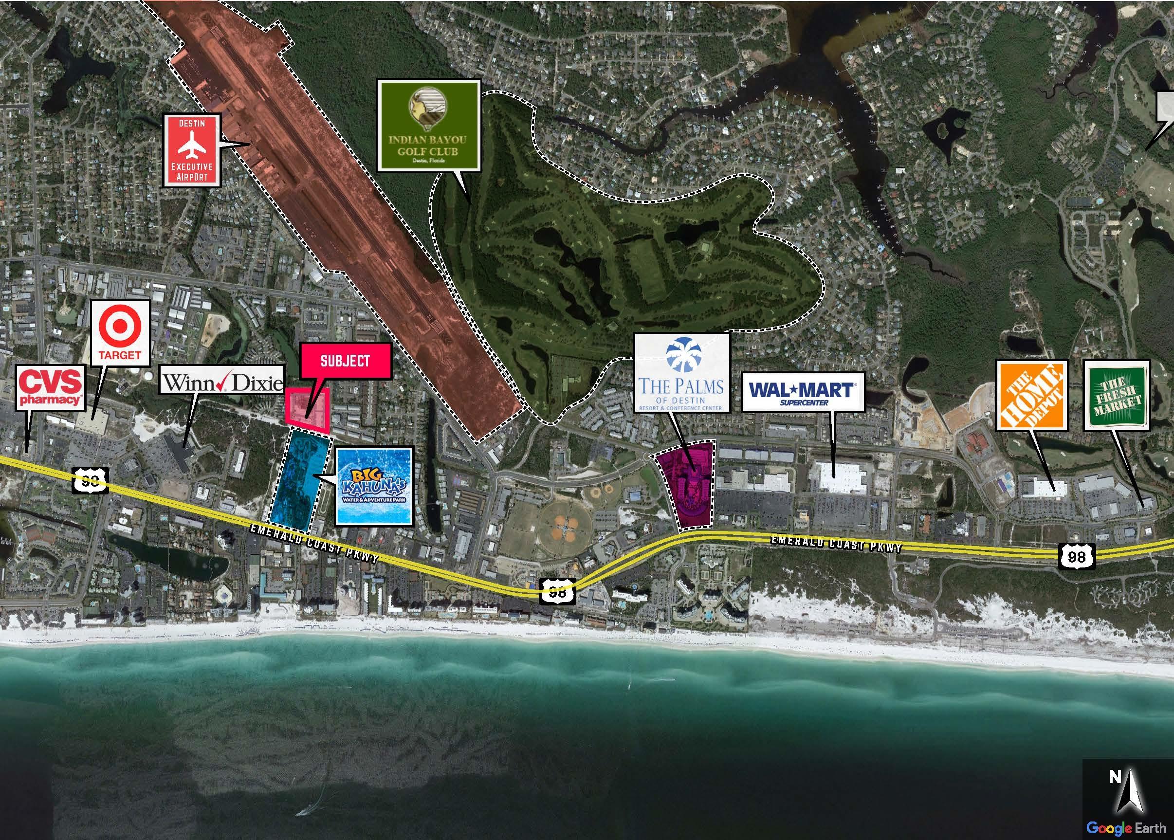 Development property located in the heart of Destin just across from Destin Airport. The proposed Old Bay Village Ph II is platted for 68 Town home units and 2 three story condo buildings with 18 units each. (68 Town homes, 36 Condo units) Streets and some utilities are already in place. This is an exceptional opportunity to pick up a development in the center of Destin. Buyer to verify any and all pertinent information including but not limited to zoning, concurrency, development and plan approval status.