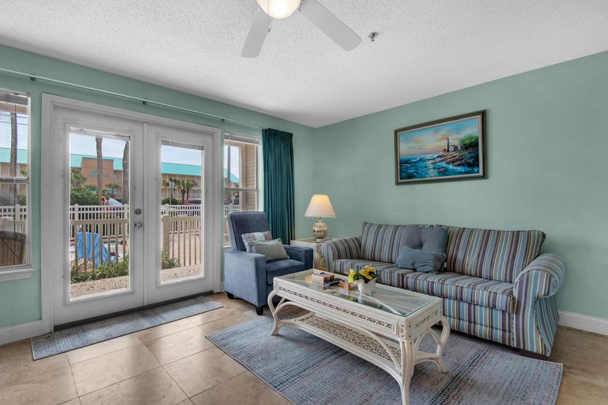 Charming Condo on Scenic Highway 98 - Prime Vacation Rental! Welcome to your slice of paradise in Destin! Located on the sought-after Scenic Highway 98, this beautifully renovated 1-bedroom, 1-bath condo offers the ultimate in coastal comfort and convenience. A proven successful vacation rental, this ground-floor unit is turnkey and ready for your guests--or your own beachside escape.Step inside to find a fully furnished home featuring travertine flooring, granite countertops, and upscale finishes throughout. The spacious layout sleeps 6 guests comfortably, making it ideal for couples or small families.Enjoy outdoor living with a large private patio, perfect for morning coffee or evening relaxation. With direct gate access to the pool and just steps away from two beach access points.