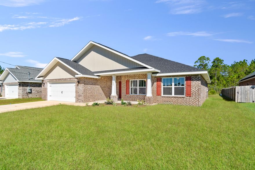 Model home open Tues-Sat 10AM-1PM Under Construction, completion estimated 5/6/22. This 4 bedroom 2 bath split home is located in the beautiful city of Milton. One of 15 New Construction Homes. Surrounded by adventure, only a short drive to Black Water River State Park, 45 minutes to Navarre Beach, and minutes to shopping, dining & more. The kitchen is the heart of the home complete with a spacious granite island, shaker cabinets & stainless steel stove, microwave & dishwasher. LVP flooring throughout main living areas.  Spacious master & master bath includes an incredible stand-up shower with dual shower heads, separate garden tub, double vanity &  double walk-in Closet.  Exterior features include a large extended patio, privacy fence & so much more!