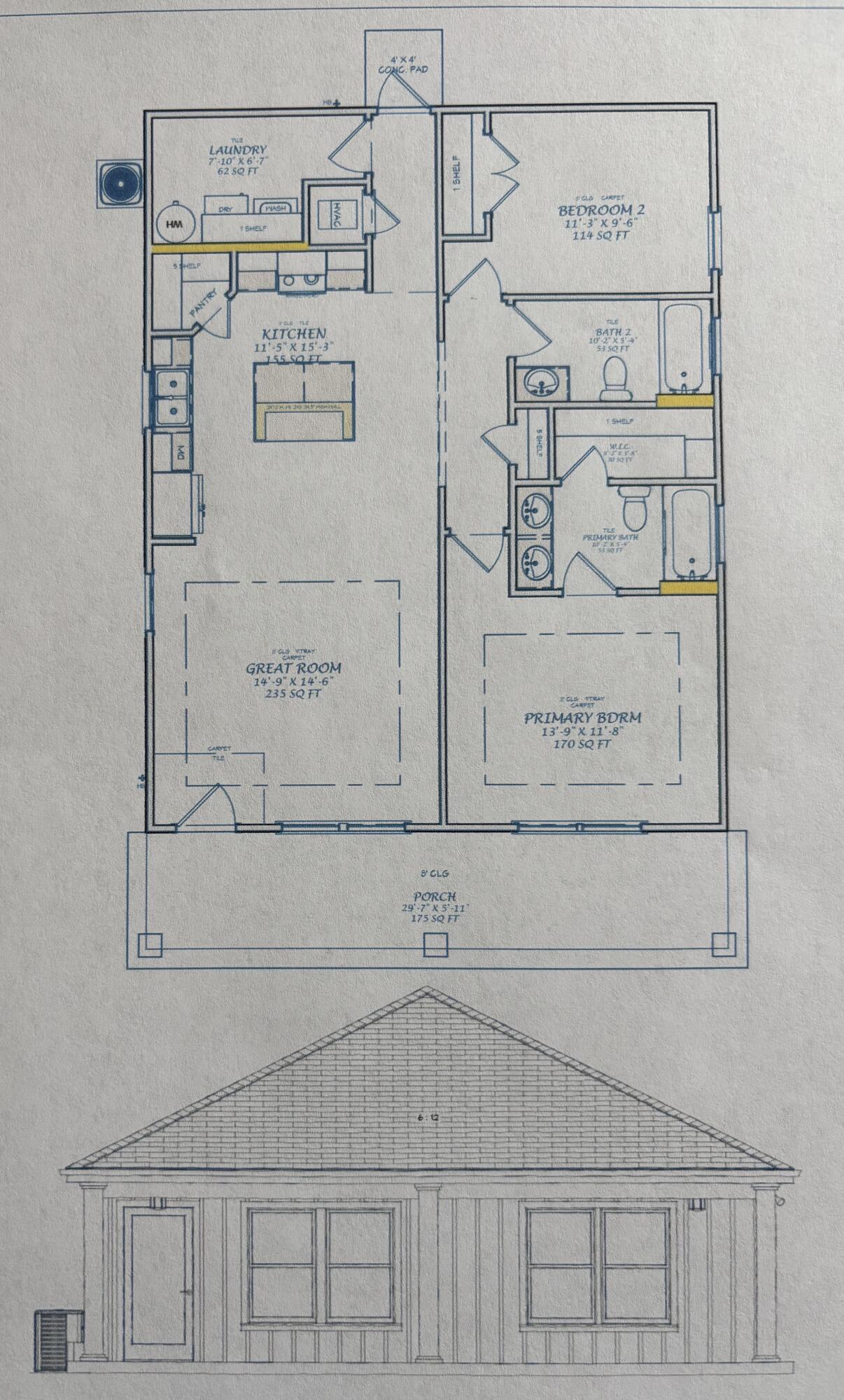 The Kingston plan features an open great room/kitchen area. Kitchen features granite counter tops, shaker style cabinets, walk in pantry, stainless steel range, dishwasher and microwave. Master bedroom features a large walk in closet and bath includes tub/shower combo, double vanity with granite tops. Bath 2 also includes granite counter tops with tub/shower combo.