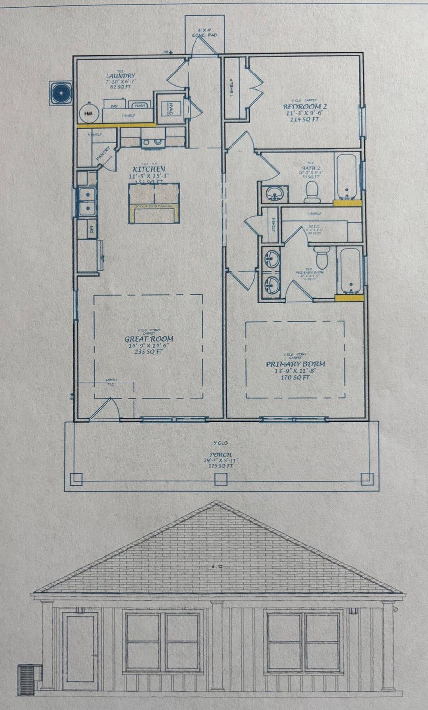 The Kingston plan features an open great room/kitchen area.  Kitchen features granite counter tops, shaker style cabinets, walk in pantry, stainless steel range, dishwasher and microwave.  Master bedroom features a large walk in closet and bath includes tub/shower combo, double vanity with granite tops.  Bath 2 also includes granite counter tops with tub/shower combo.