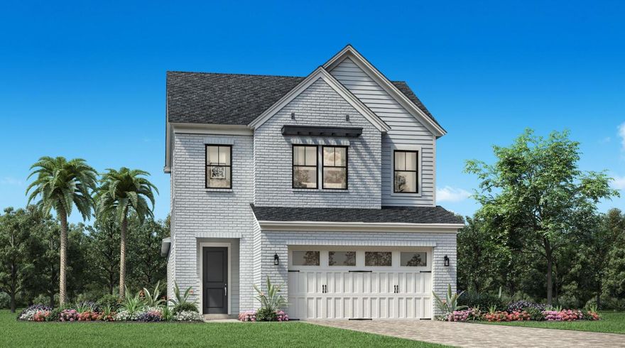 Hathaway floor plan. Cottage front elevation.
