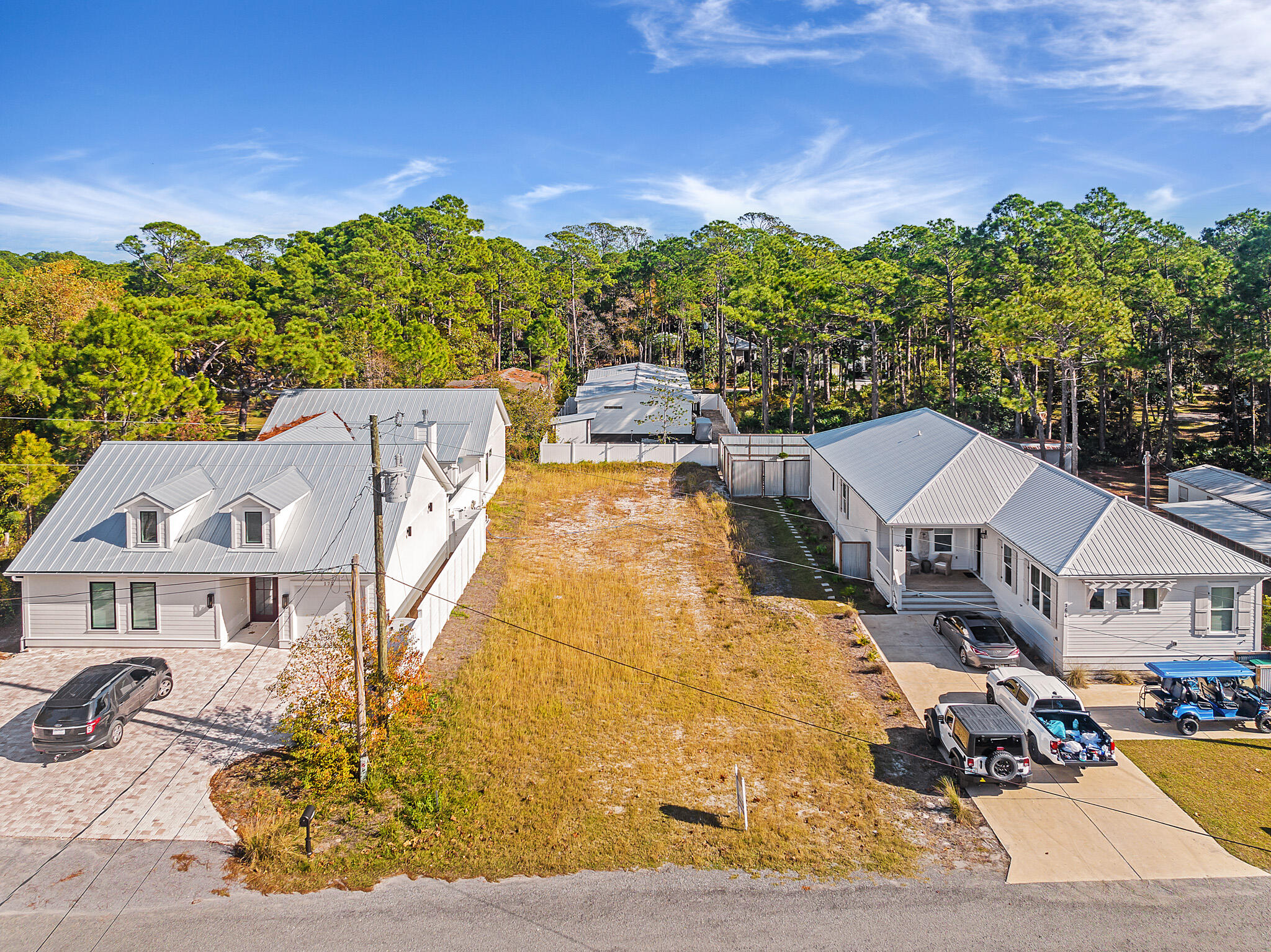 Dry and cleared lot in Seagrove Beach.  Flood Zone X.  Walk or bike to the 3 beach access points.  Public beach access with golf cart and car parking as well as bathrooms, showers and lifeguards.  Easy walk or bike to Seaside, Watercolor, Publix grocery. One of the few premier lots left in Seagrove Beach to build your custom Beach house.