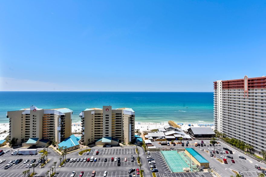 GULF VIEWS AND Brand new furnishings as of April 2019, multiple entertaining spaces, warm breezes, and 5 sun-soaked pool options surrounded by endless views! Designed to perfection offering the ideal beach lifestyle located in the highly desirable Laketown Wharf (Gulf Facing Unit 1821).   This is a split 3 bedroom + Bunk Hall and 3 Bath beach condo is BRAND NEW and provides ample privacy and cohesive flow throughout the space!  Each bedroom has a King Size bed and new 55-inch Smart TV's. Complete with new floors throughout, a wonderful kitchen with an island, all brand new appliances, brand new furniture, and all brand new kitchenware items (Yes....brand new dishes, blender, toaster, etc.....everything is brand new!), along with a brand new LG full-size washer/dryer.