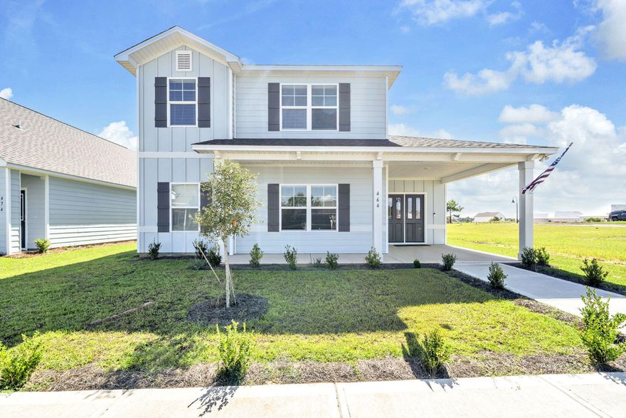 ALMOST NEW VALOR BUILT & LAKE VIEW HOME w/4 Beds 3 Baths, 2532 Sq Ft, PLUS 3 Car Garage all within 20 mins to 30A Beaches! A Beautiful Kitchen w/Island, Quartz Counters, Pendants, Double Oven & SS APPLIANCES! A Spacious bed, full bath & laundry rm on the main floor making it perfect for an office or related living! Upstairs you will find the Expansive Loft leading to the  Primary Bed w/Trey Ceiling, Sitting Area, Private Ensuite w/Soaker Tub, Tiled Shower, Double Bowl Vanity & 2 WIClosets! AND 2 more beds w/trey ceilings! ADDL UPGRADES: Washer, Dryer, Fridge, Blinds, Pendants & EXTRA LONG 3 Car Wide Concrete Driveway!  ADDL FEATURES: Smooth Drywall, Cement Board Siding, Craftman Style & Decorative Trim, 3cm Quartz , Upgraded Flooring! It's Move in READY w/a Transferable Builder Warranty!