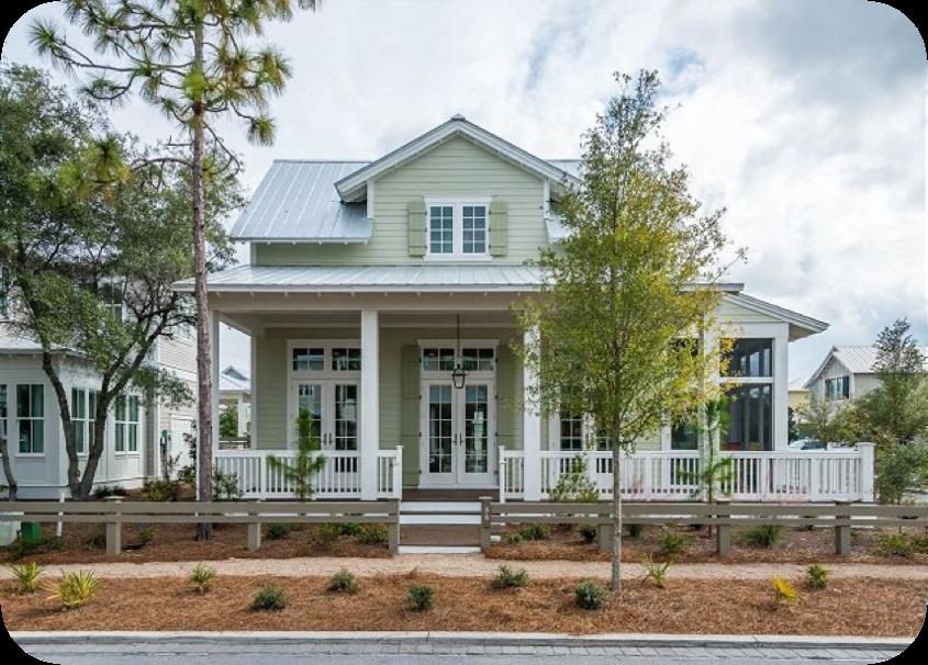 This is the very popular and charming 'Magnolia Plan' by Jason Romair, located in Phase 4 of Watercolor. The exterior of the home features beautiful porches with a screened side porch opening to the dining area.There are '4 parking spaces' plus a 'FULL SIZE DETACHED GARAGE'. The centerpiece of the home is the living/dining/entertaining area which has tremendous volume with 12 foot ceilings.The kitchen mixes well with this area and includes wolf appliances, ice maker, wine cooler, and free standing island. The master suite and an additional daybed area are located on the 1st floor. Moving to the 2nd floor you will notice 2 additional bedrooms with their own bathroom, plus a 4 bed bunk room and half bath. There is also a very cozy study/entertainment area for younger adults.