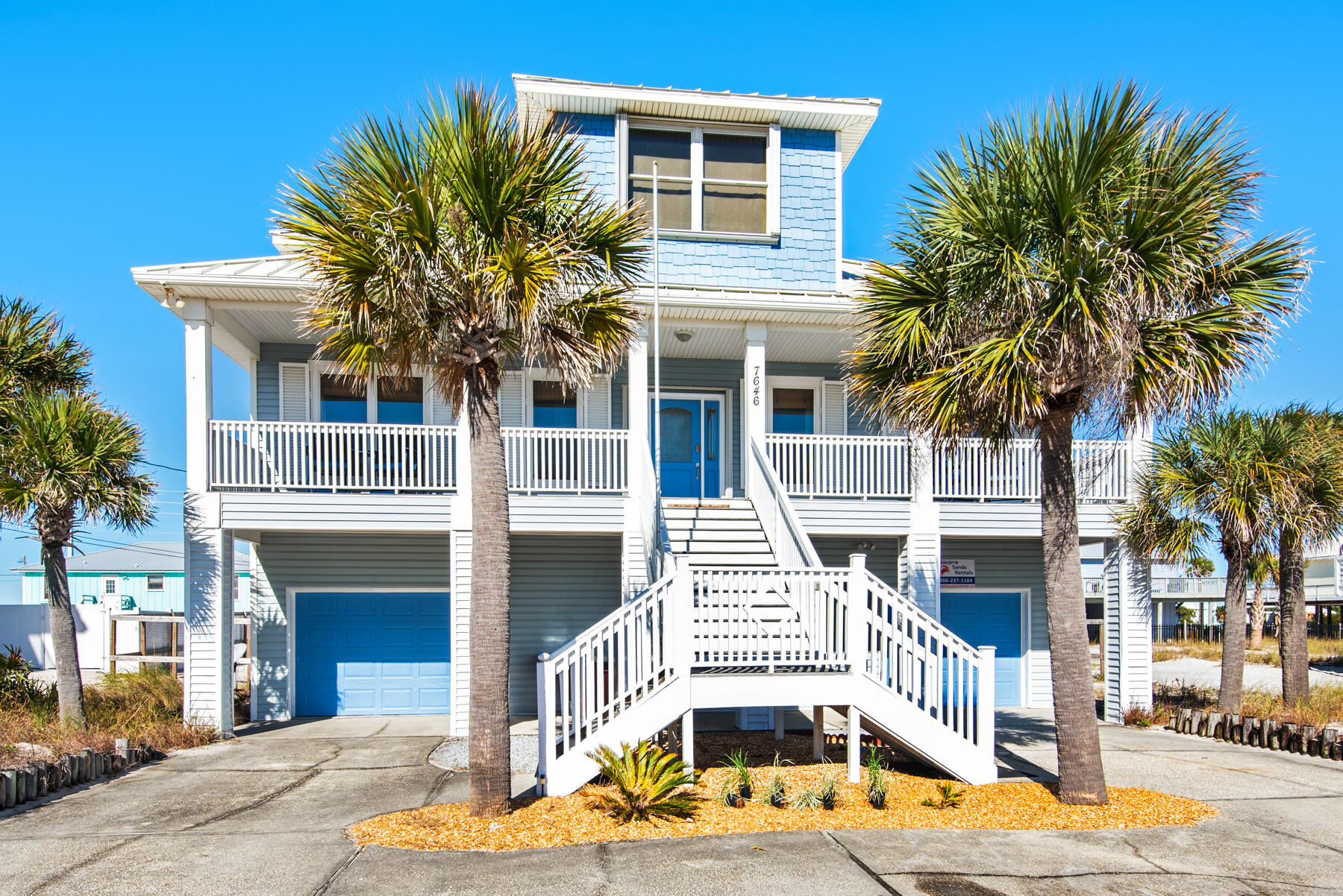 Don't let this one get away!! Welcome to your dream Navarre Beach retreat! This stunning 4-bedroom, 2.5-bathroom fully furnished home is perfectly located just steps from the Gulf of Mexico and a short walk to the tranquil Santa Rosa Sound. The spacious open floor plan on the main level is bathed in natural light from expansive windows and features high ceilings that create an inviting atmosphere. The kitchen, equipped with beautiful Corian countertops and upscale stainless steel appliances, flows seamlessly into the living and dining areas, offering an ideal space for entertaining. The large fenced in back yard has plenty of room to add a pool. Enjoy the Gulf Views from the front porch and sound views from the back porch. The first-floor master suite offers a private sanctuary with a luxurious king bedroom and an en-suite bathroom that includes a soaking tub and walk-in shower. Upstairs, two queen bedrooms and a another charming bedroom with single beds share a full bathroom, providing comfortable accommodations for family and guests. Outdoor living is elevated with generous front and back balconies, perfect for enjoying breathtaking sunrises, sunsets, and ocean breezes, whether you're sipping your morning coffee or unwinding with an evening glass of wine.
Located in the heart of Navarre Beach, this home is close to local attractions, including the pier, and pristine beaches. Just 2 miles away, Navarre offers a variety of shopping and dining options. Whether you're looking for a permanent residence, a vacation getaway, or an investment property, this home offers the ultimate combination of comfort, style, and location. Don't miss out on this incredible opportunity!