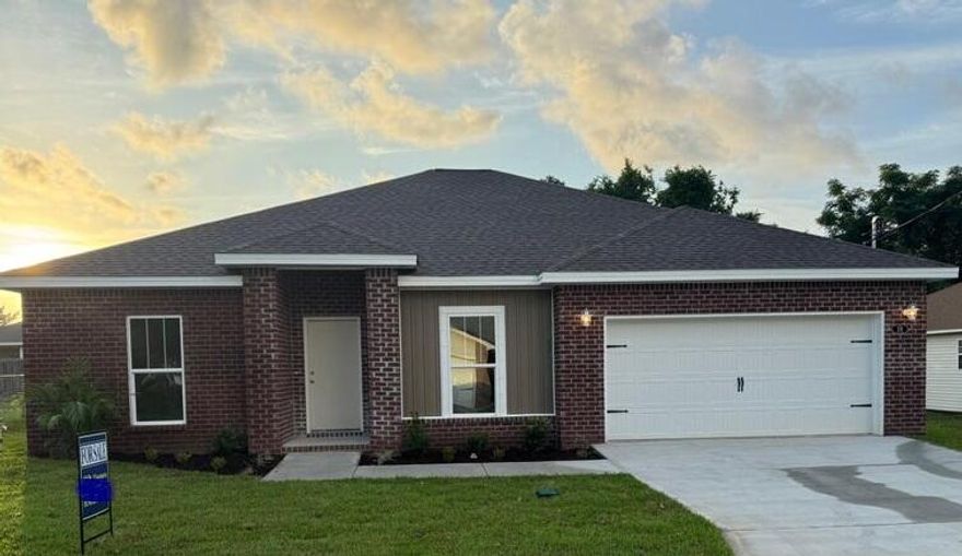 *New Home - Move In Ready * 3BR/2BA  & Office * Open Floor Plan with Trey Ceiling in Main Living Area & French Doors leading to Rear Covered Porch * Tile Flooring in Wet Areas * Laminate Plank Flooring in Main Living, Dining & Office * Granite Countertops in Kitchen & Baths * Kitchen features: White Shaker Style Cabinetry, Breakfast Bar, Stainless Steel Appliances, Including Side by Side Refrigerator w/ Icemaker * Main Suite: His & Her Vanities, Tile Shower with Glass Door, Tile Flooring & Large Walk in Closet * Ceiling Fans: Main Living Rm, Bedrooms & Office * Covered Front Entry & Rear Porch * 2 Car Garage with Auto Garage Door Opener * Sodded Yard with Sprinkler System * Privacy Fence along Rear Property Line * Seller will assist with some Closing Costs *